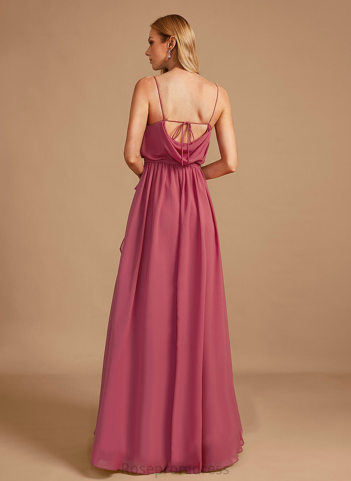 Cowl Fabric Silhouette Neckline Floor-Length A-line Length Straps&Sleeves Elisabeth Bridesmaid Dresses