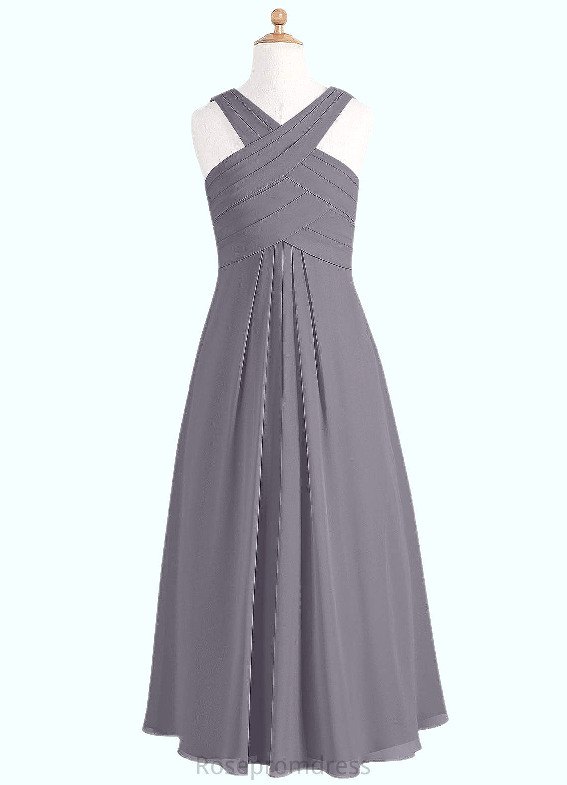 Peyton A-Line Pleated Chiffon Floor-Length Junior Bridesmaid Dress SRSP0019977