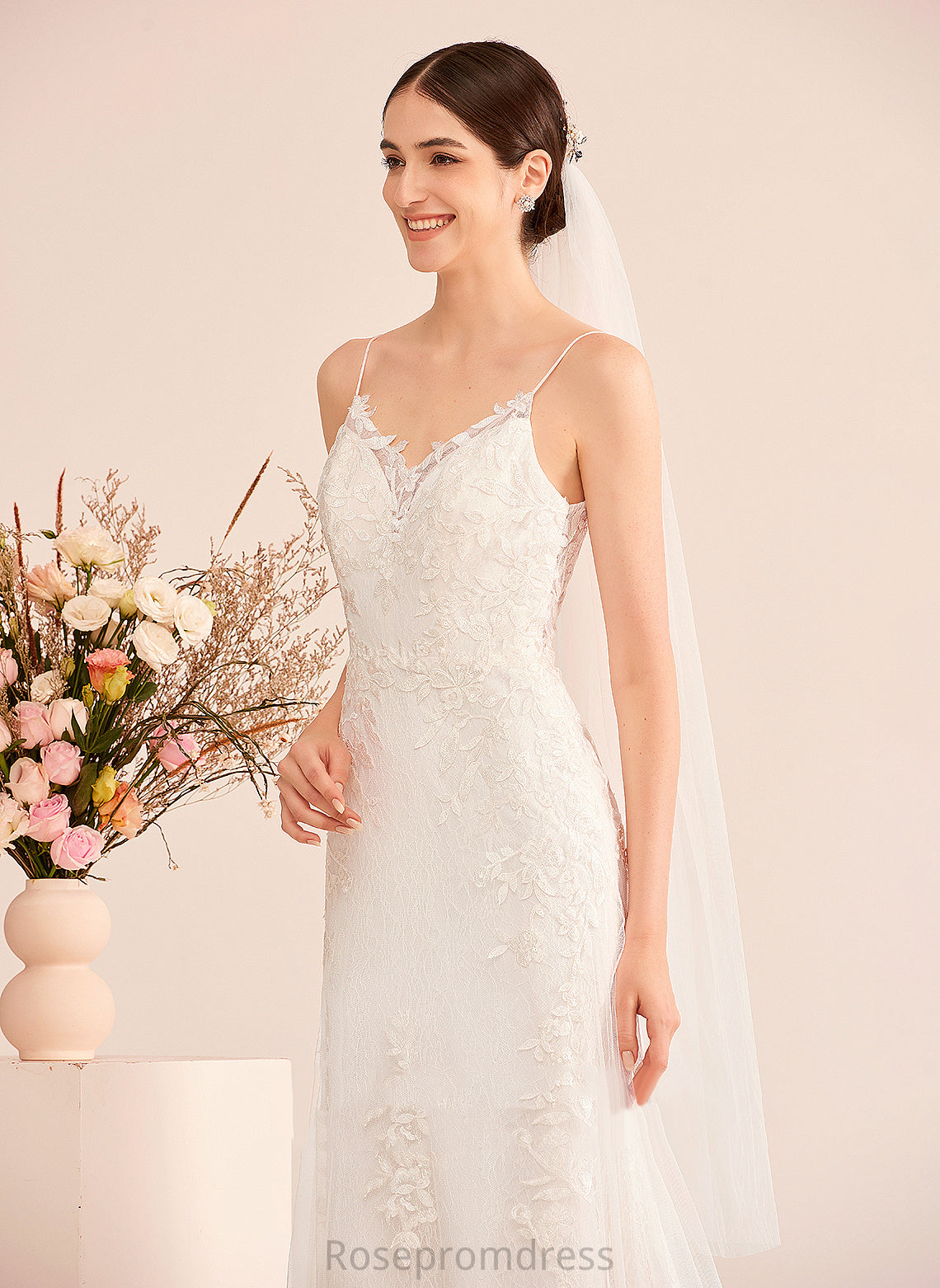 Court A-Line Dress Lace Sequins Tulle Train With Wedding Wedding Dresses V-neck Justine