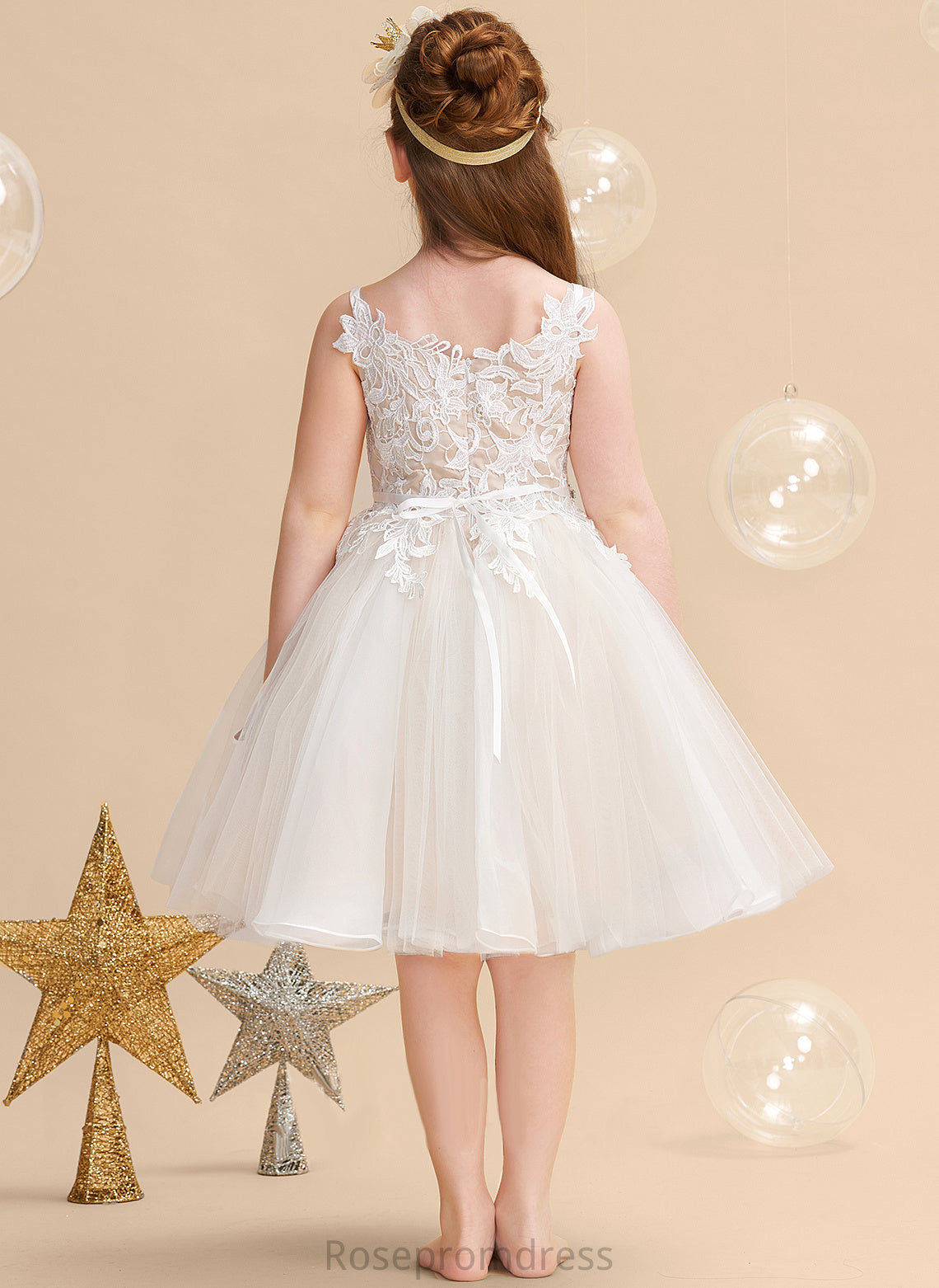 A-Line Sleeveless Isabela Flower Girl Dresses Dress - Girl Tulle/Lace Straps Flower Knee-length