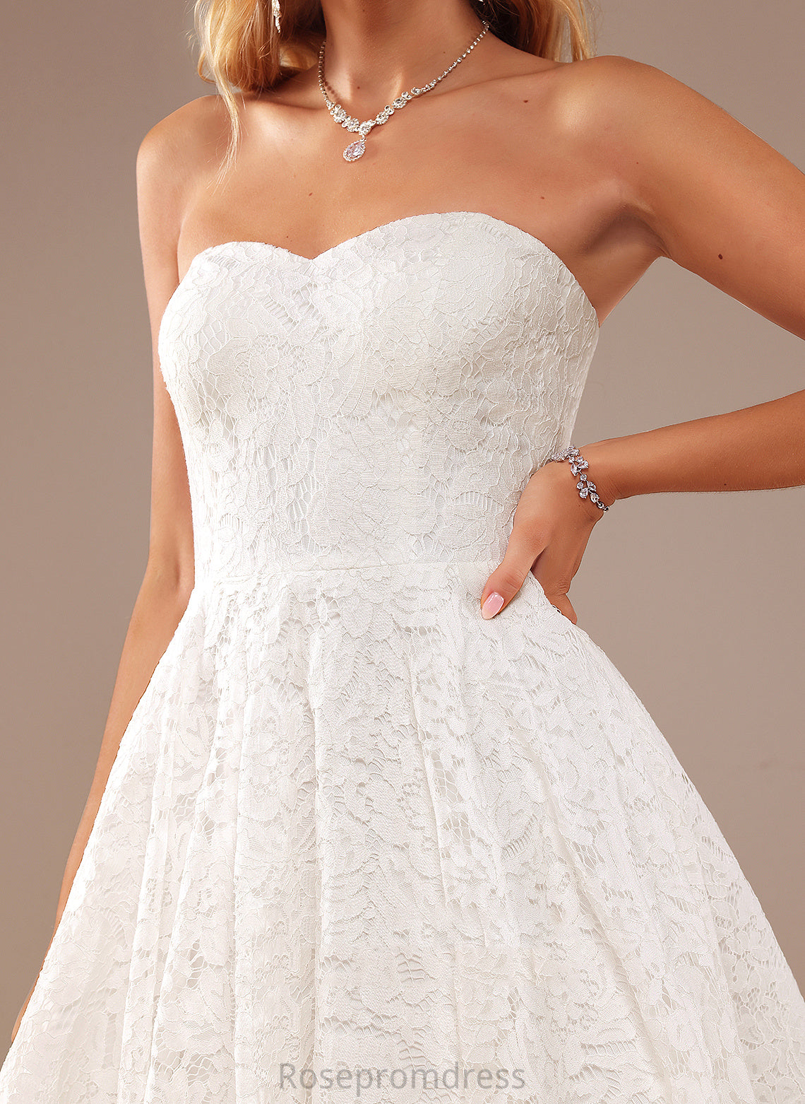 Cassandra A-Line Dress Lace Wedding Sweetheart Knee-Length Wedding Dresses