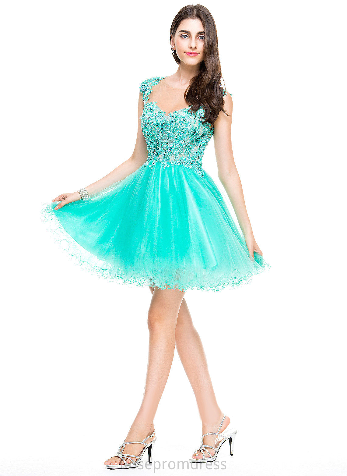 Sequins Beading Dress With Tulle Lace Appliques Short/Mini Homecoming Dresses Melany Sweetheart Homecoming A-Line