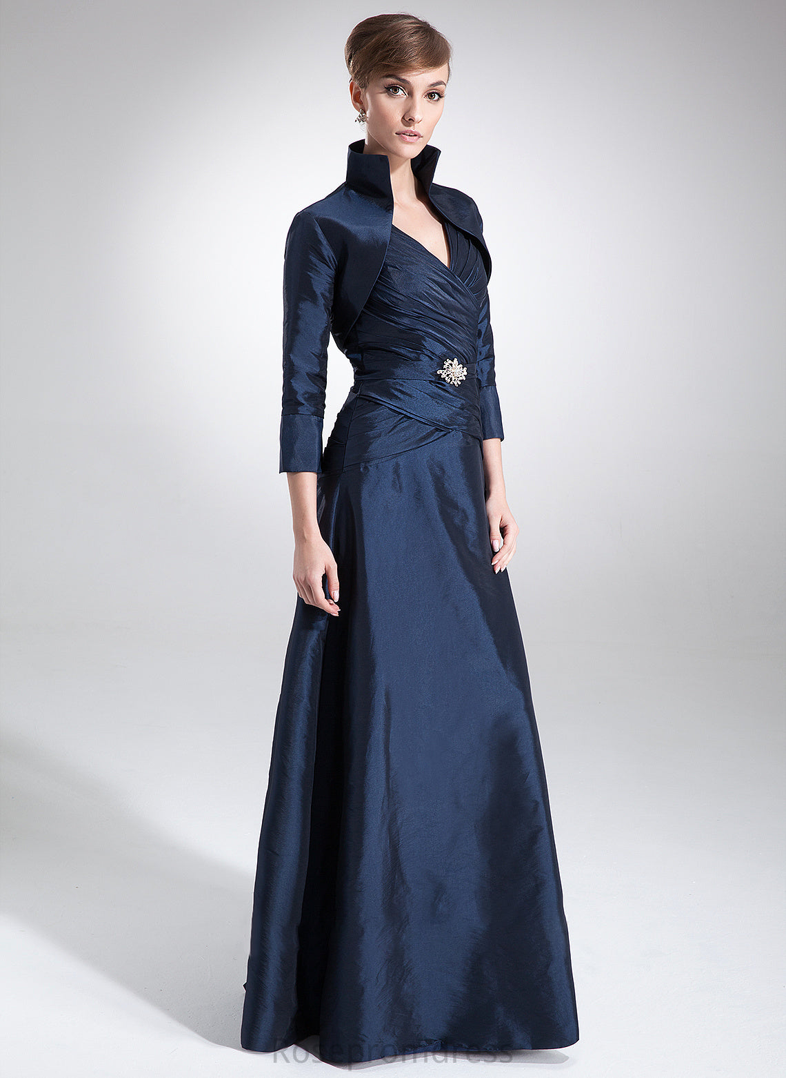 Mother of the Bride Dresses A-Line the of Bride Dress Tatiana Beading Taffeta Floor-Length V-neck Ruffle With Mother