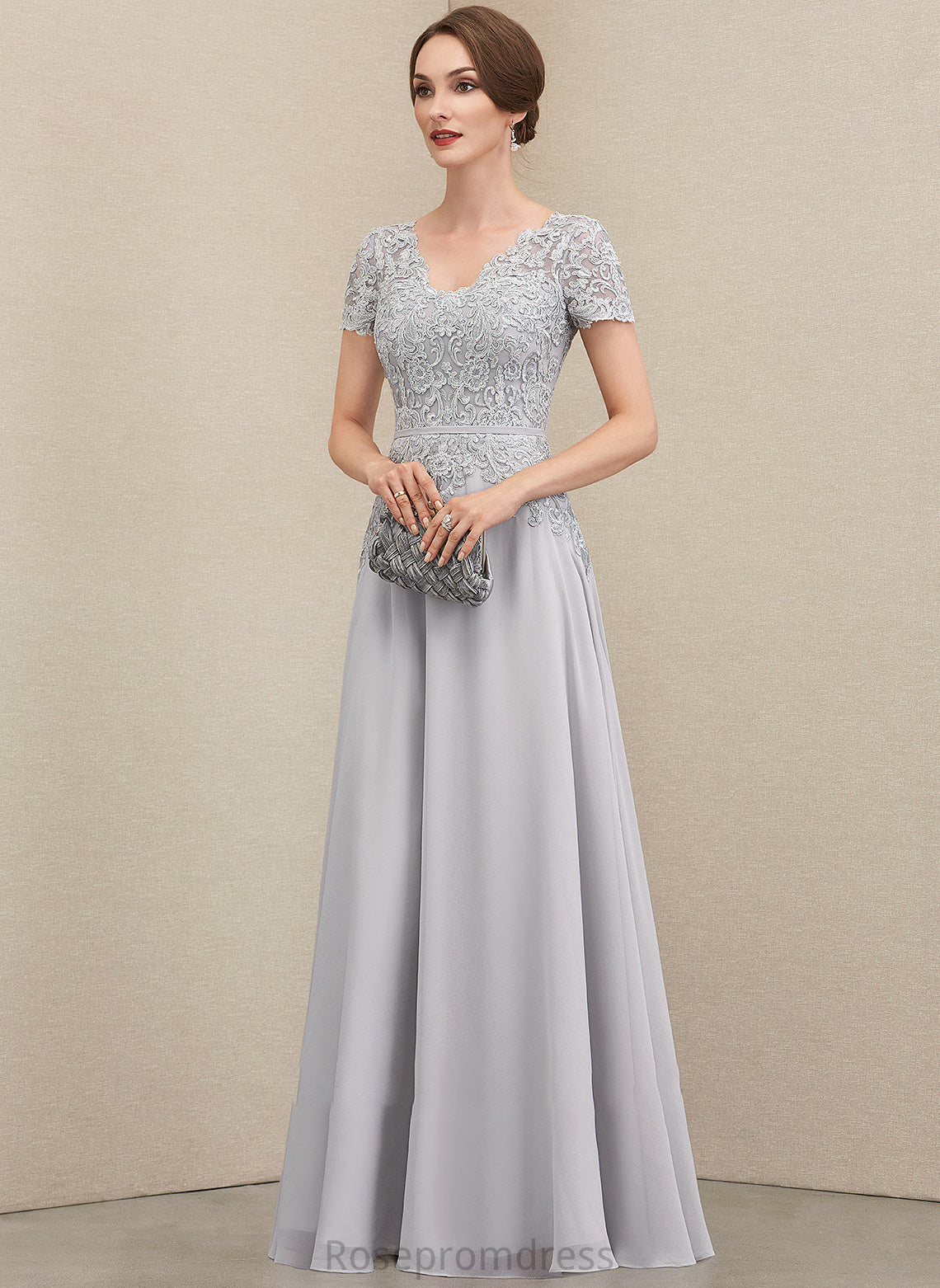 Lace Dress Bride Taryn A-Line Mother of the Bride Dresses With Mother Chiffon Sequins V-neck Floor-Length of the