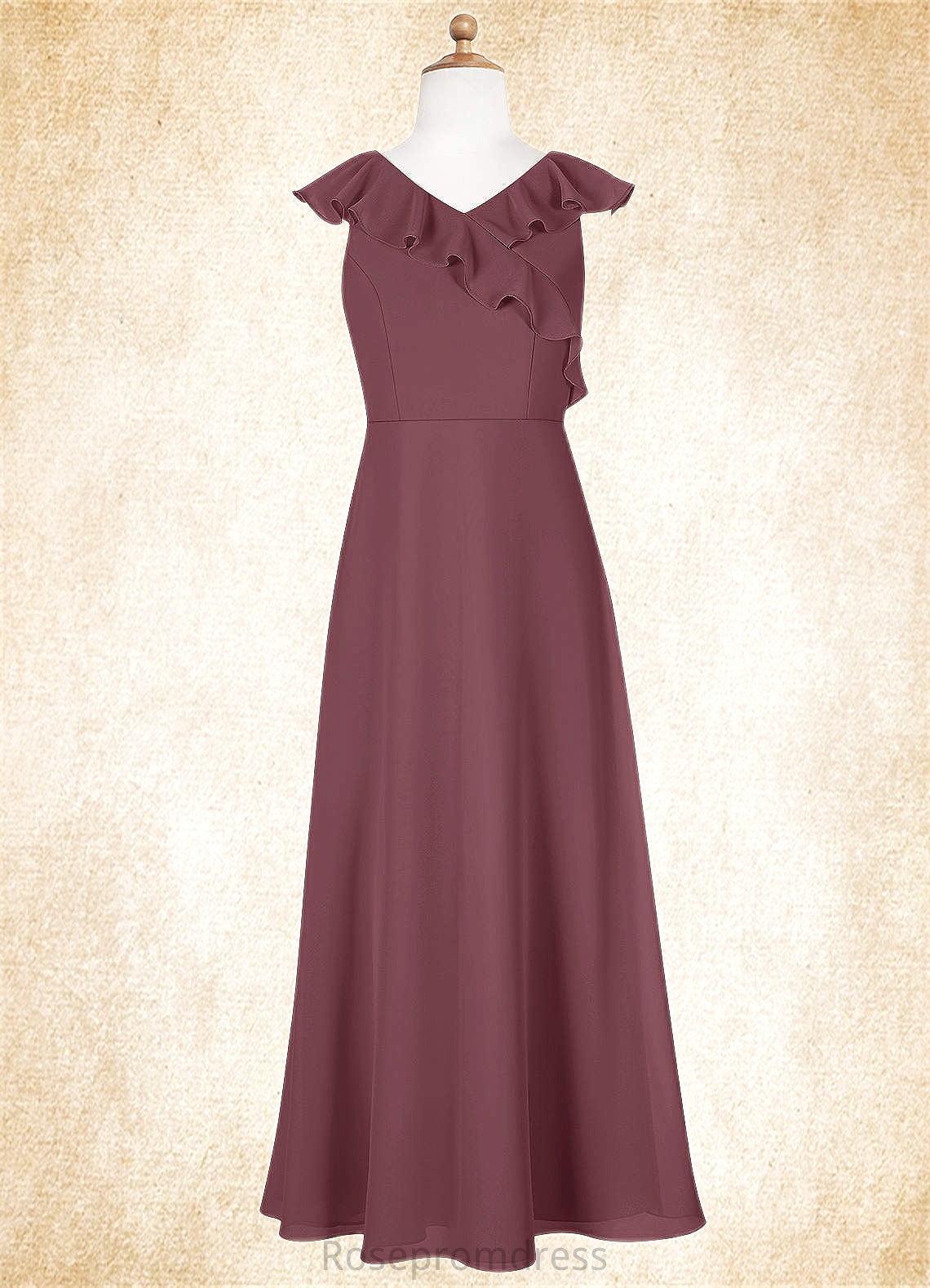 Tamia A-Line Chiffon Floor-Length Junior Bridesmaid Dress SRSP0020014