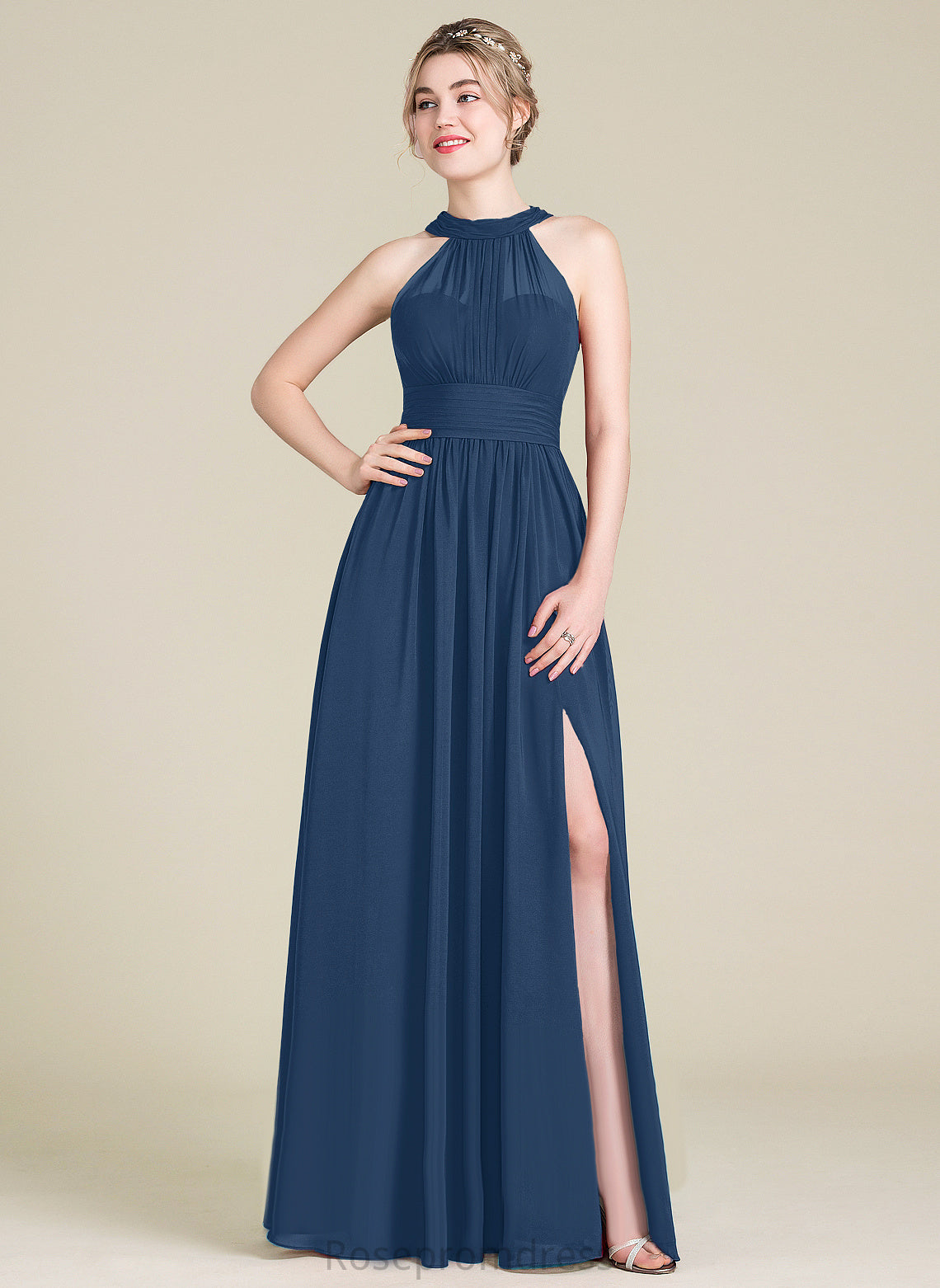 Length A-line Straps&Sleeves Neckline Fabric Silhouette Floor-Length Scoop Rosalie Knee Length Straps Sleeveless Bridesmaid Dresses