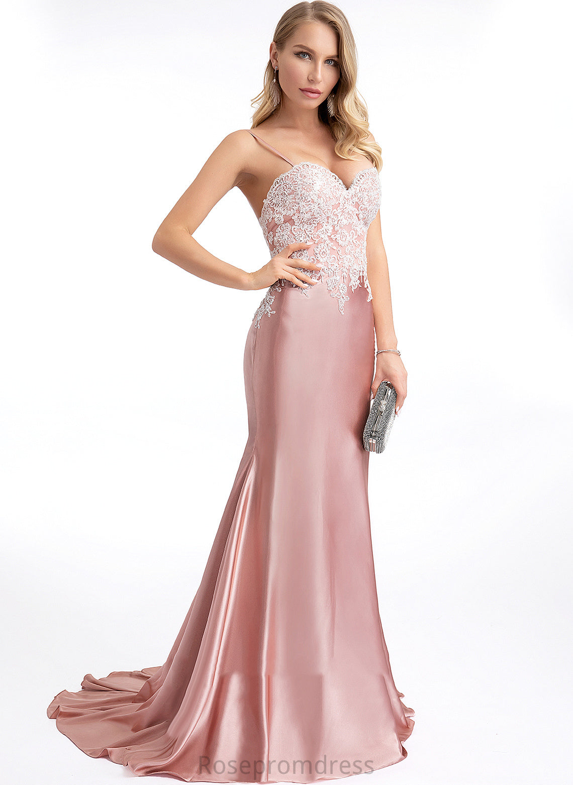 Trumpet/Mermaid Train Satin Sweep Sweetheart Prom Dresses Sierra