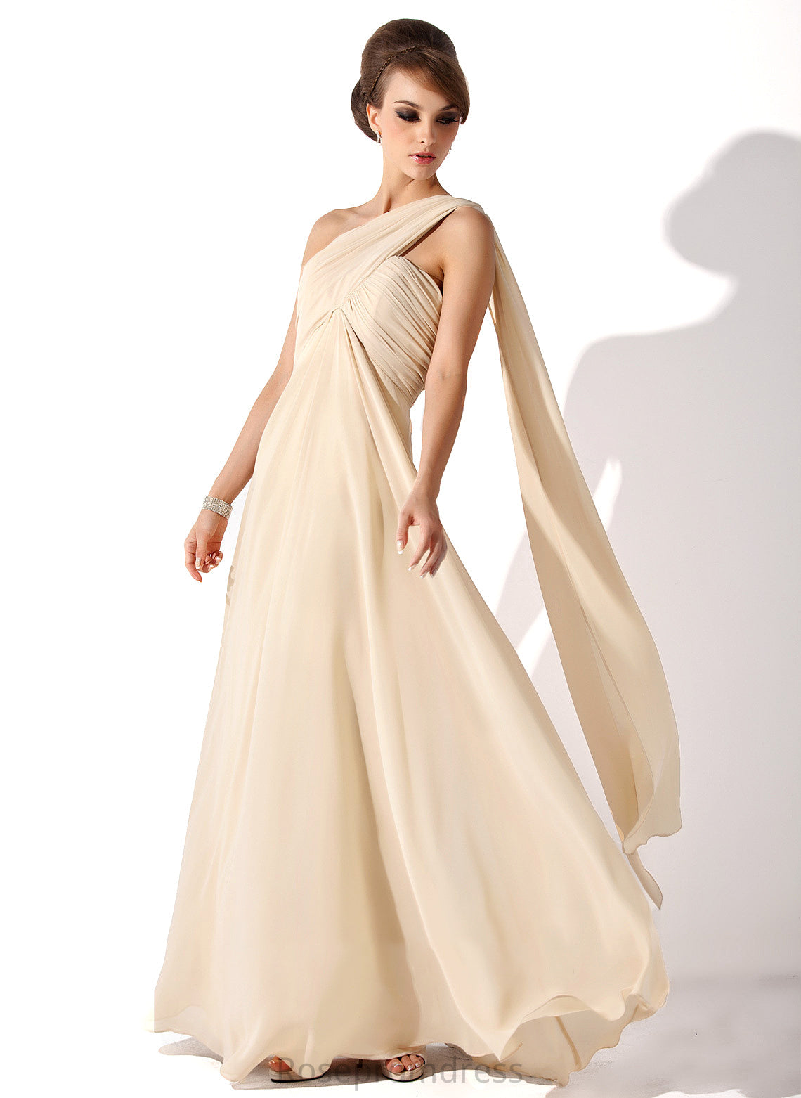 Bride Chiffon the Alma Mother of the Bride Dresses Floor-Length Mother Empire One-Shoulder With Ruffle of Dress