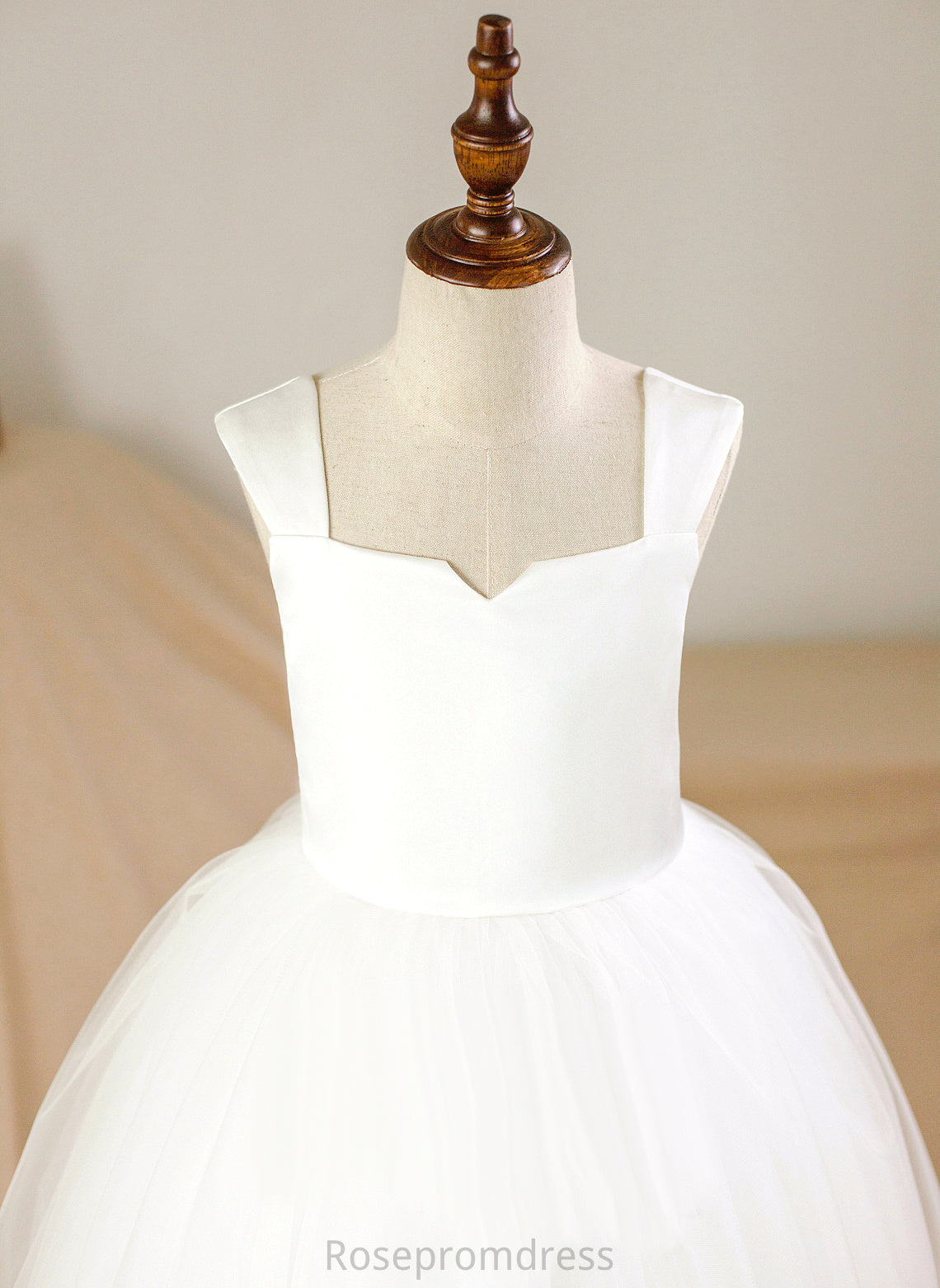 Girl Flower Ball Gown Satin/Tulle - Neckline Square Alison Dress Ankle-length Sleeveless Flower Girl Dresses