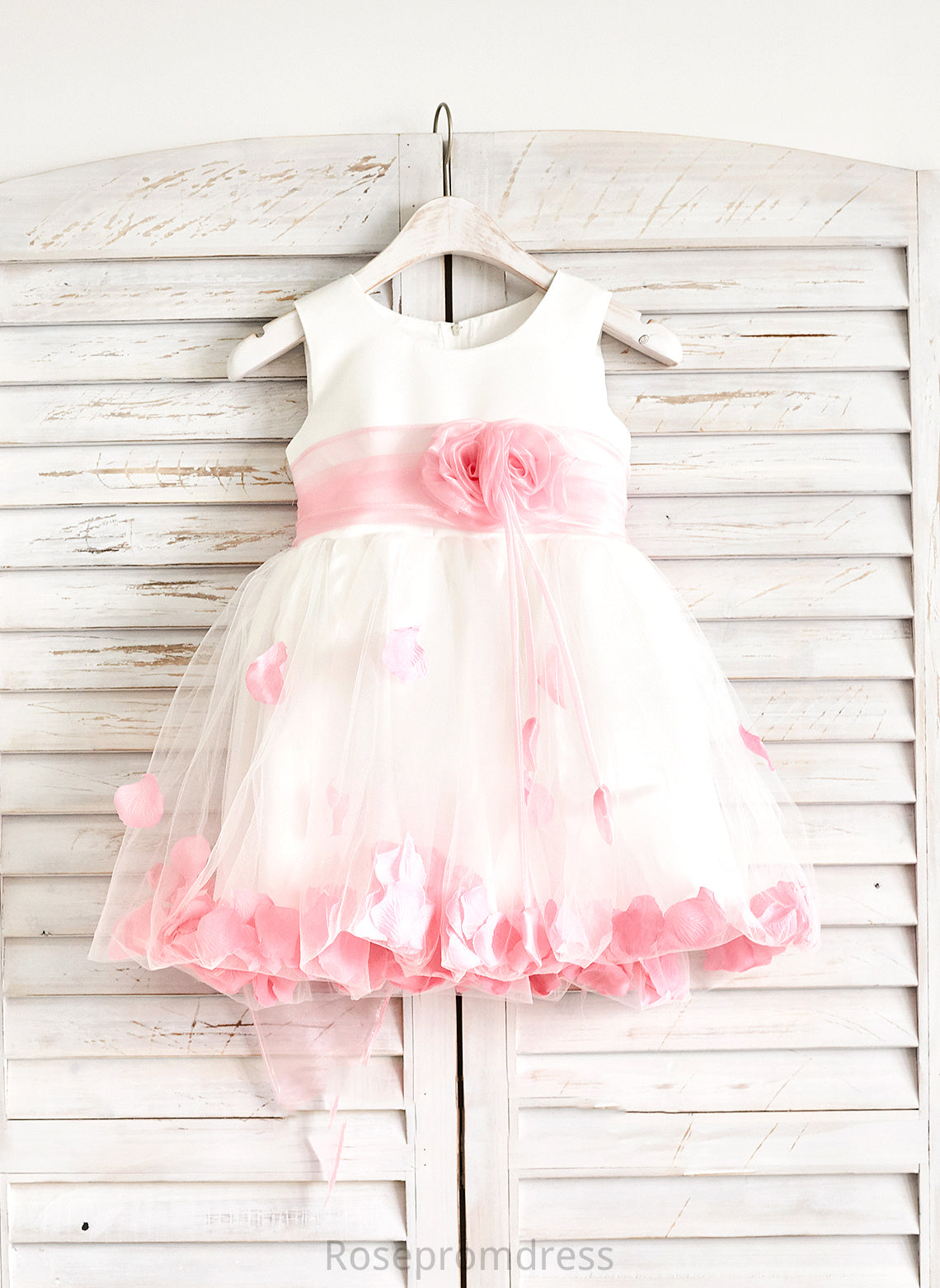 Sleeveless - Scoop Flower Dress Knee-length Flower Girl Dresses With Flower(s) Yvonne A-Line Neck Organza/Satin/Tulle Girl