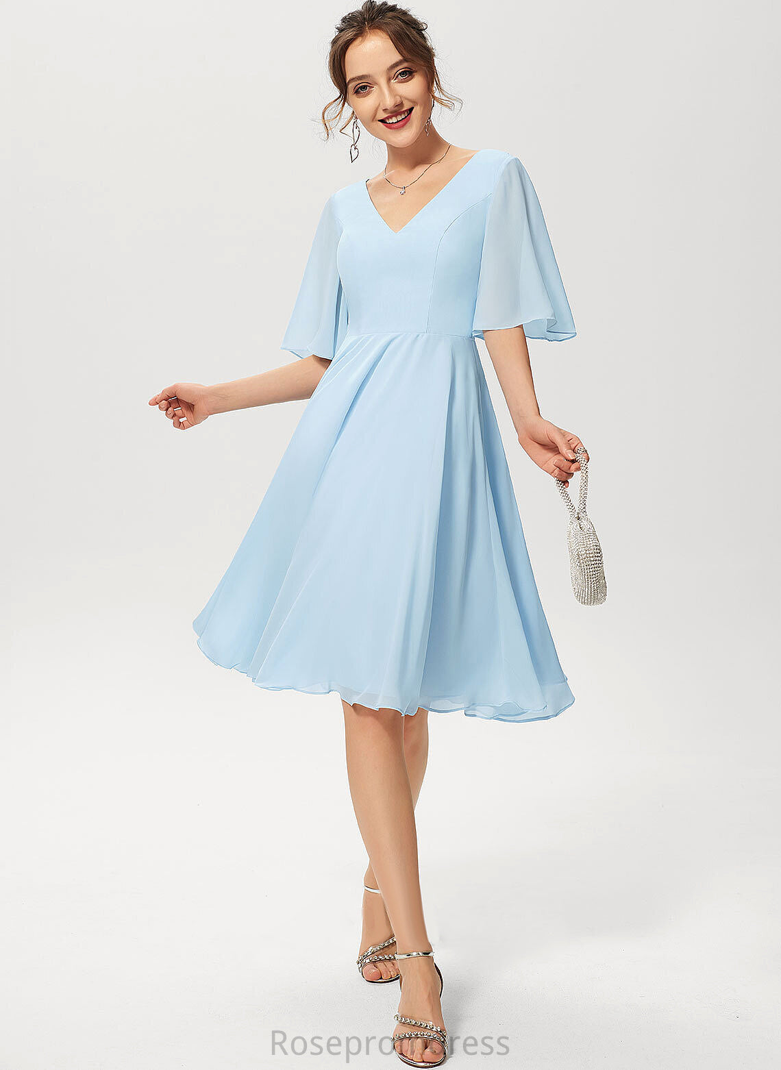 Cocktail Dresses Sarah V-neck Knee-Length Chiffon Cocktail A-Line Dress