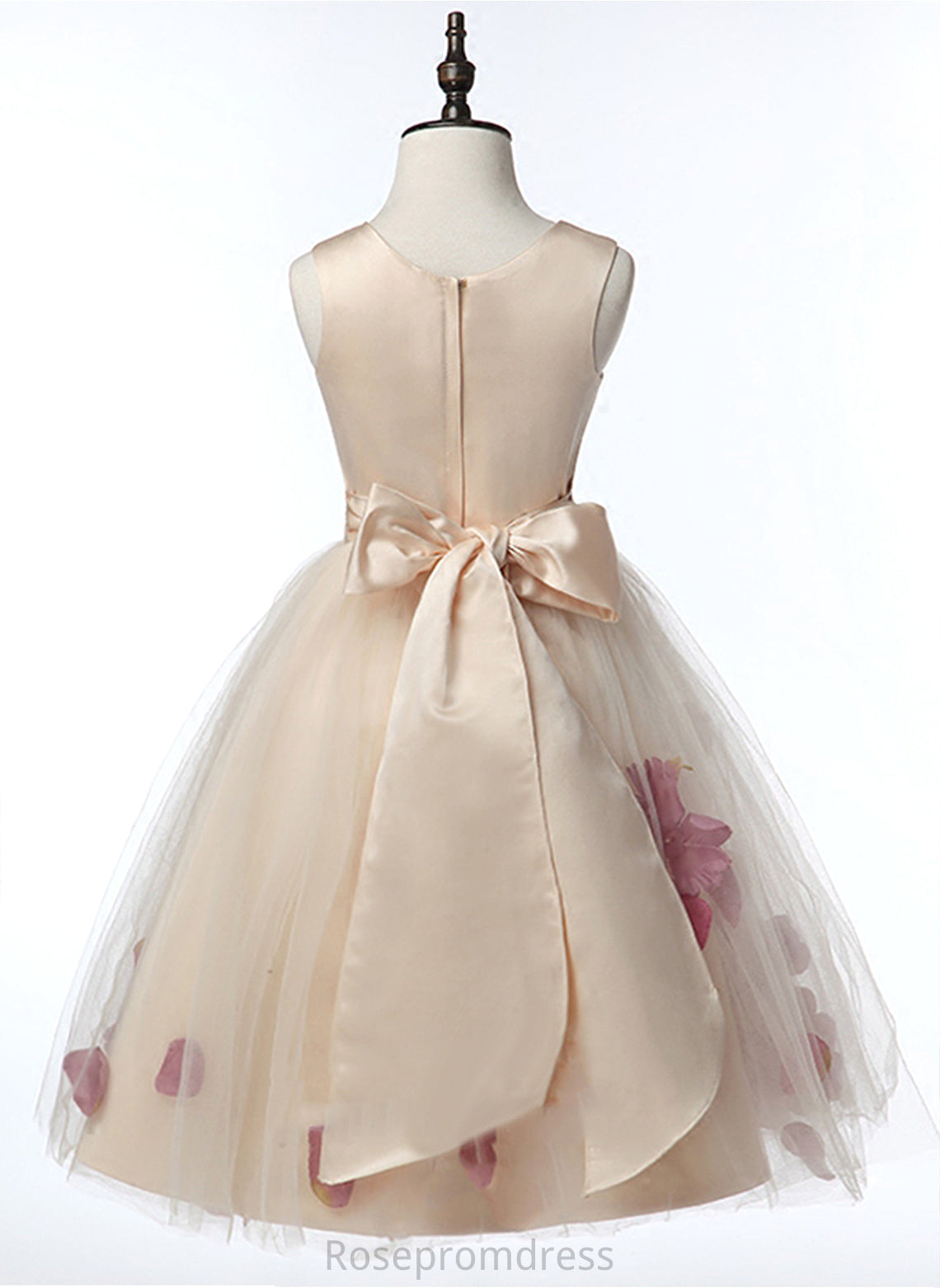 Scoop Flower(s) Flower Girl Dresses Sleeveless - Satin/Tulle Flower Raelynn With Girl Knee-length Neck Dress A-Line