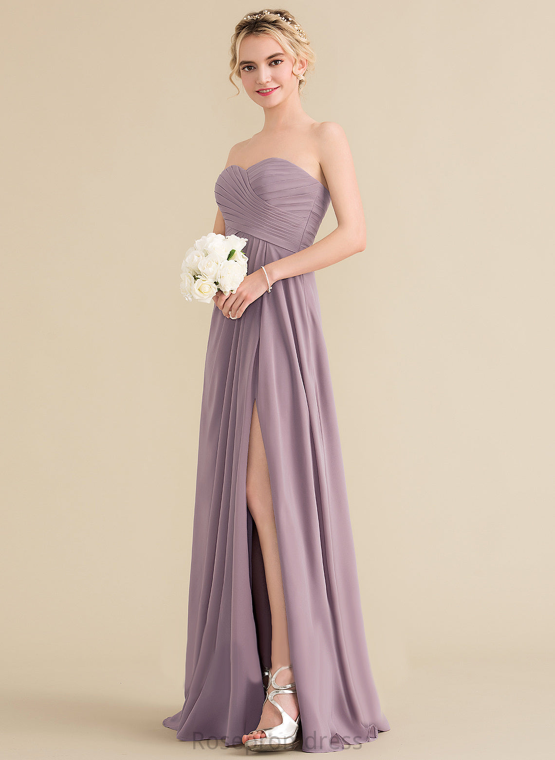 Silhouette Length Sweetheart Neckline Fabric Floor-Length A-line Straps&Sleeves Donna Natural Waist Sleeveless A-Line/Princess Bridesmaid Dresses