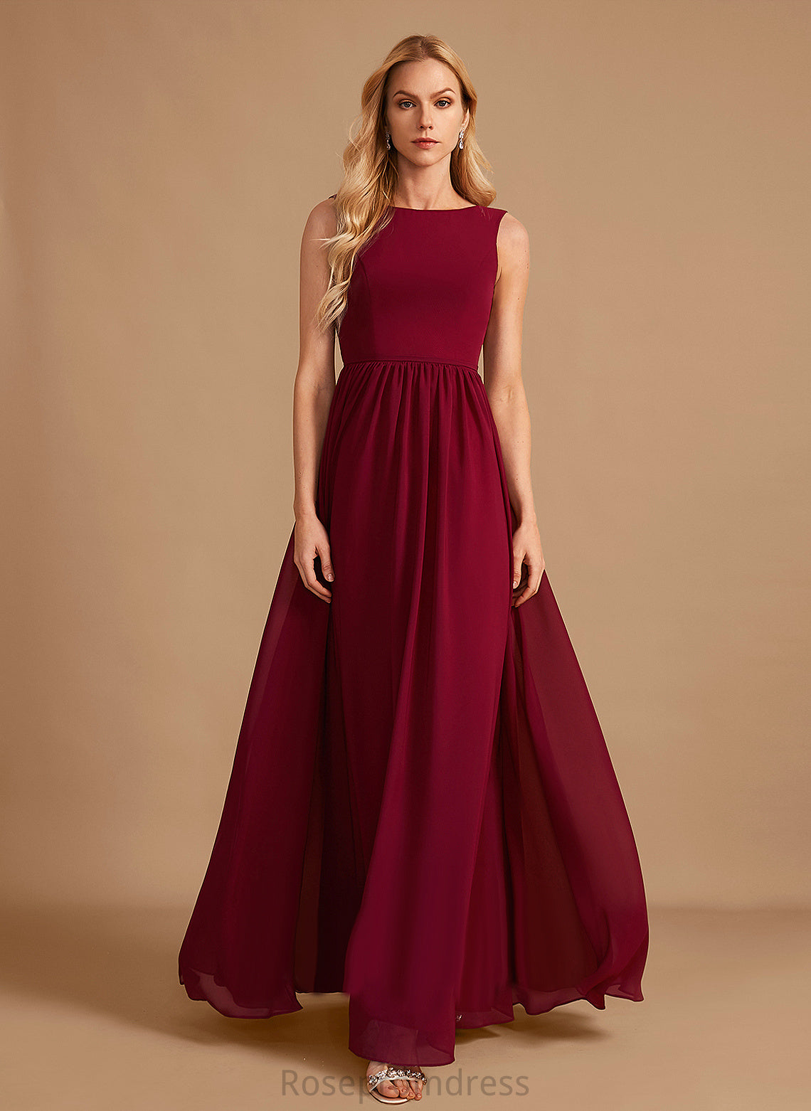 A-Line Embellishment Silhouette Bow(s) Length Fabric Neckline Floor-Length HighNeck Lea Spaghetti Staps Floor Length Bridesmaid Dresses