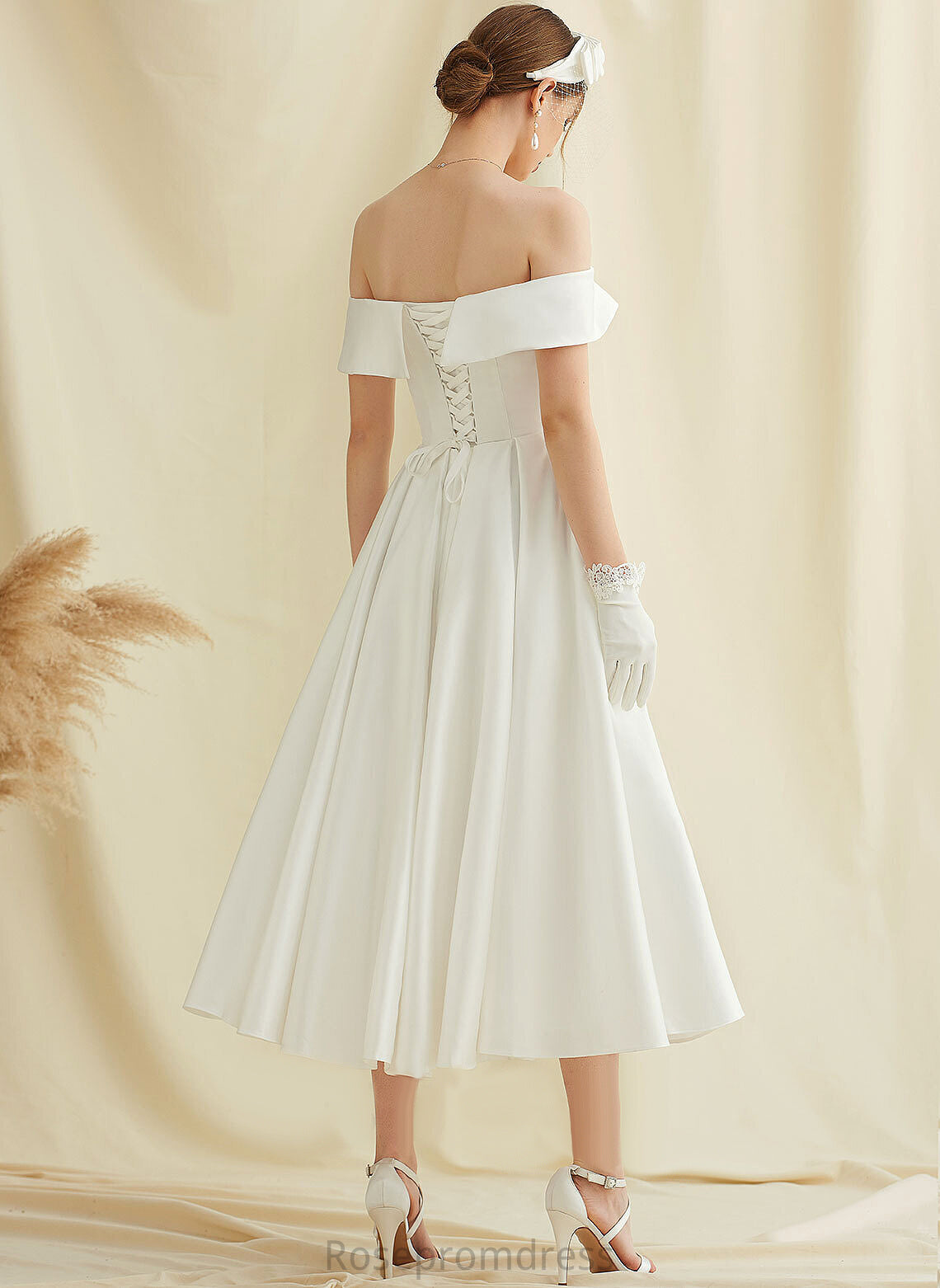 Wedding Kylie Dress Wedding Dresses A-Line Tea-Length Satin