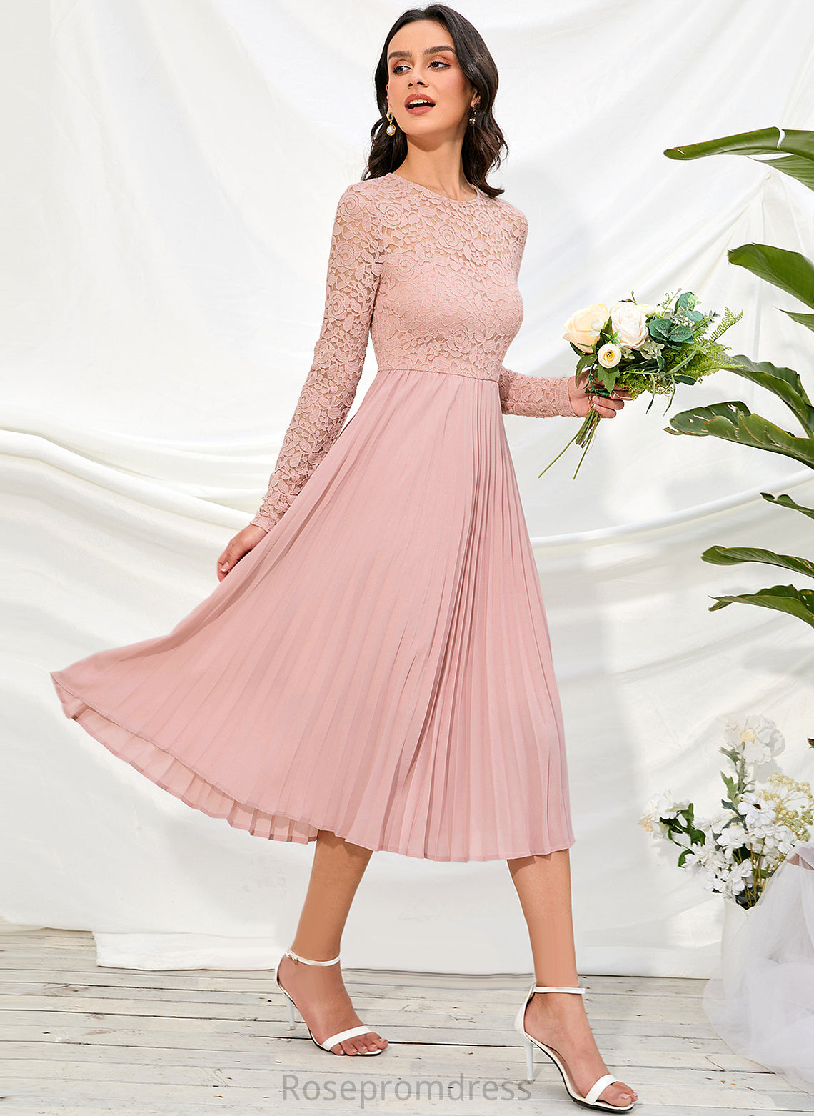 Straps Fabric Knee-Length A-Line Sleeve Sleeves Silhouette Length Ali Bridesmaid Dresses