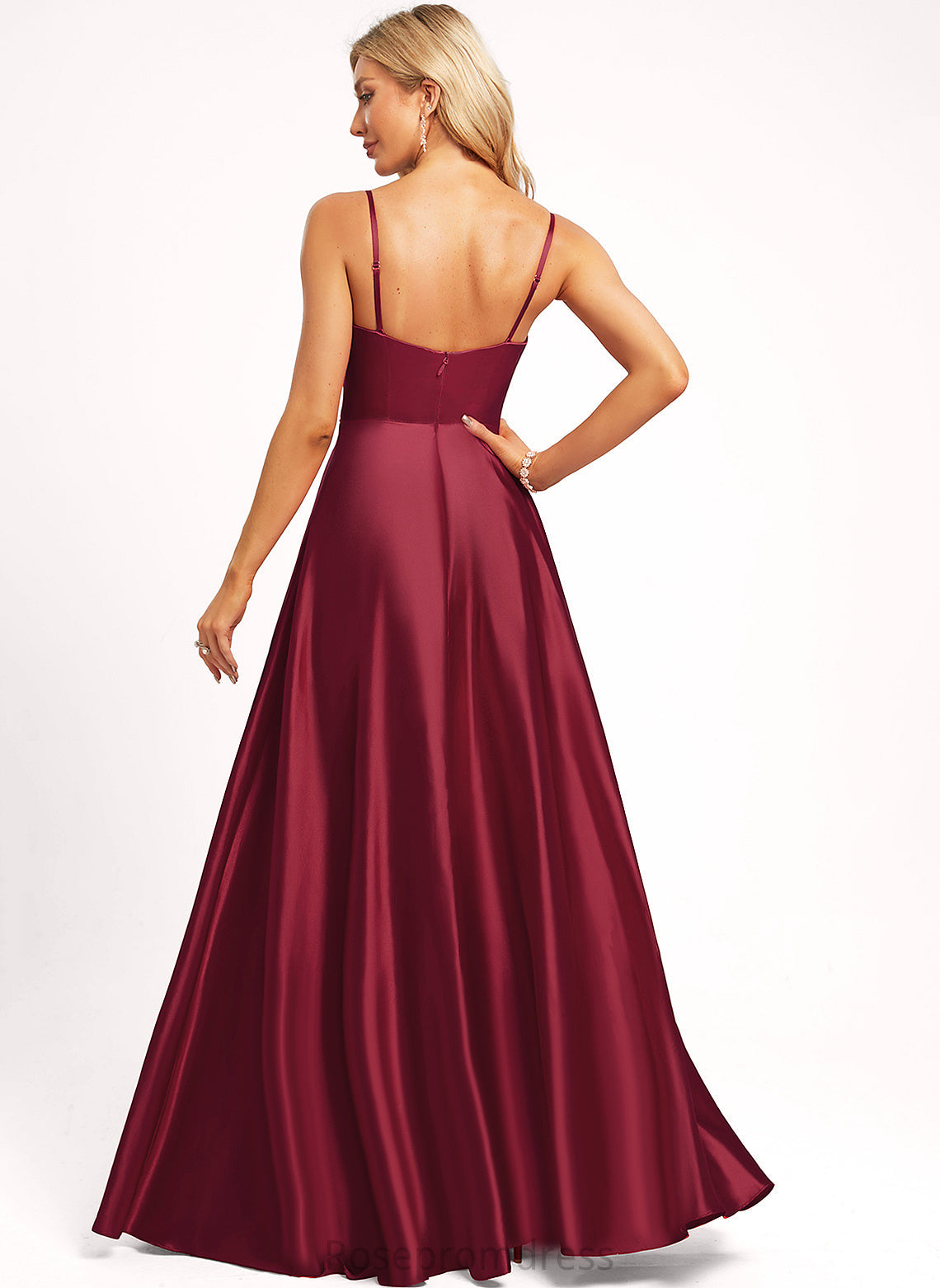 Sleeveless Neckline Floor-Length Silhouette BackStyle A-line Straps&Sleeves SpaghettiStraps Length Square Madeline Bridesmaid Dresses