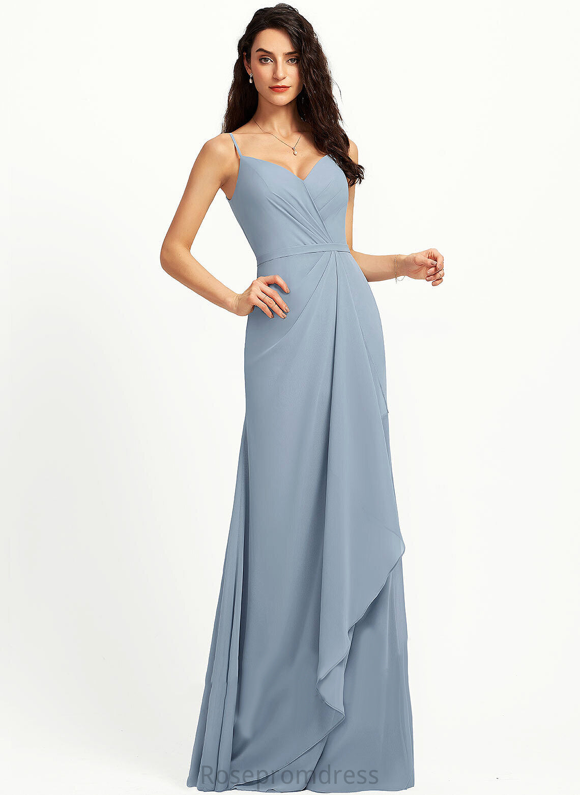 Length Straps Neckline Fabric Sheath/Column Silhouette Floor-Length V-neck Giovanna Natural Waist Floor Length A-Line/Princess Bridesmaid Dresses