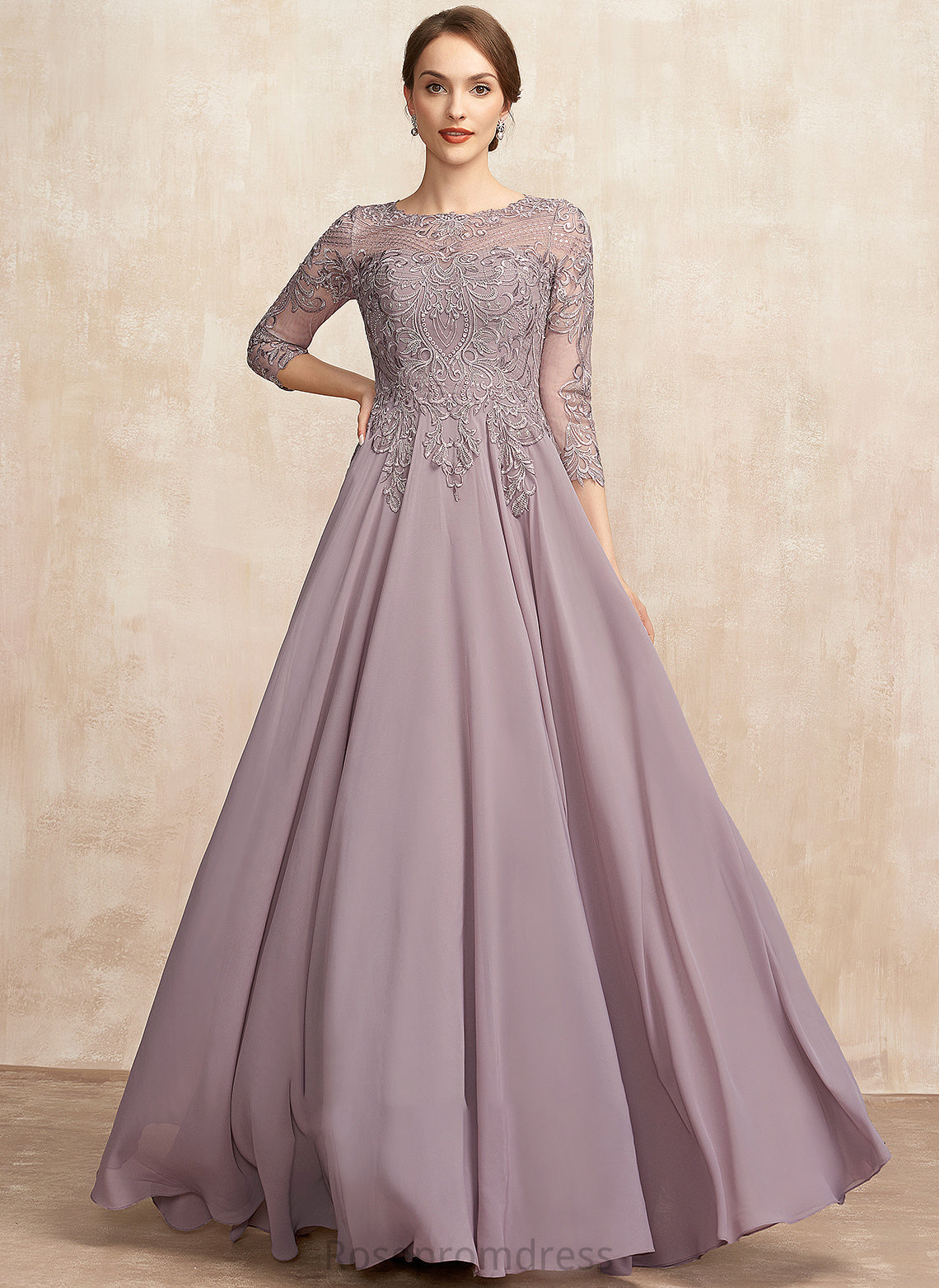 Sequins of Mother A-Line Dress Payten Floor-Length the With Mother of the Bride Dresses Bride Neck Chiffon Lace Scoop