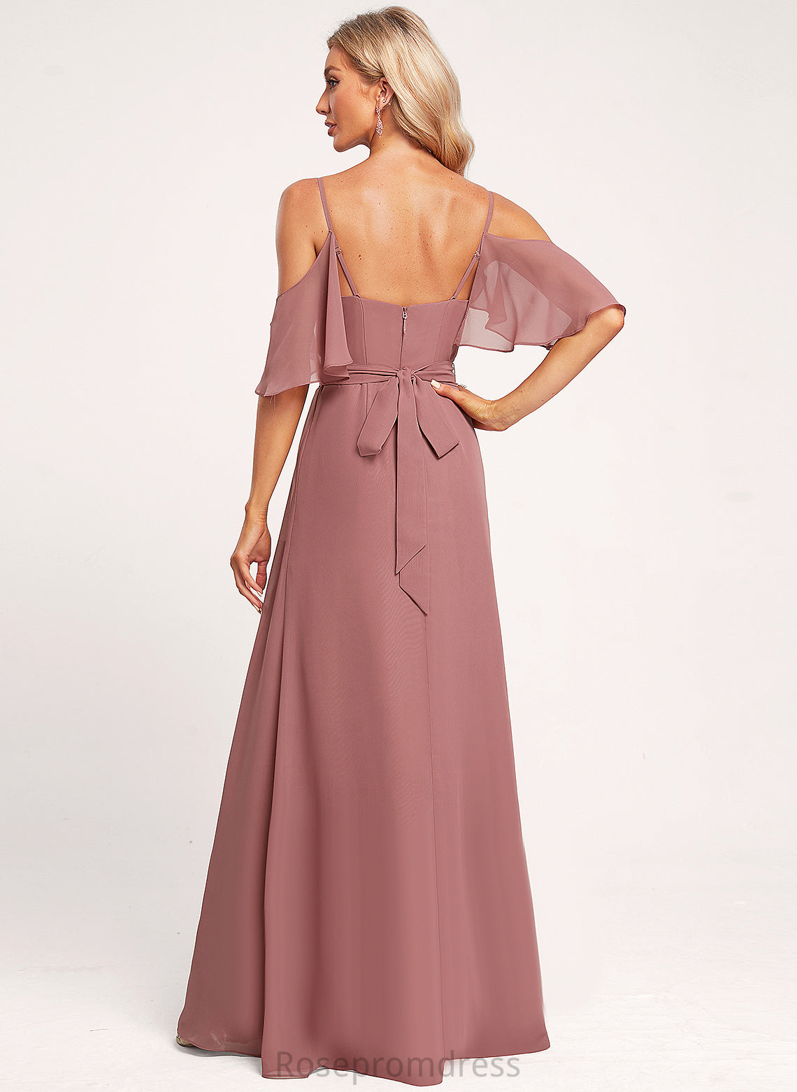 Silhouette Fabric V-Neck Neckline Floor-Length A-line Straps&Sleeves Length Jazlene Bridesmaid Dresses