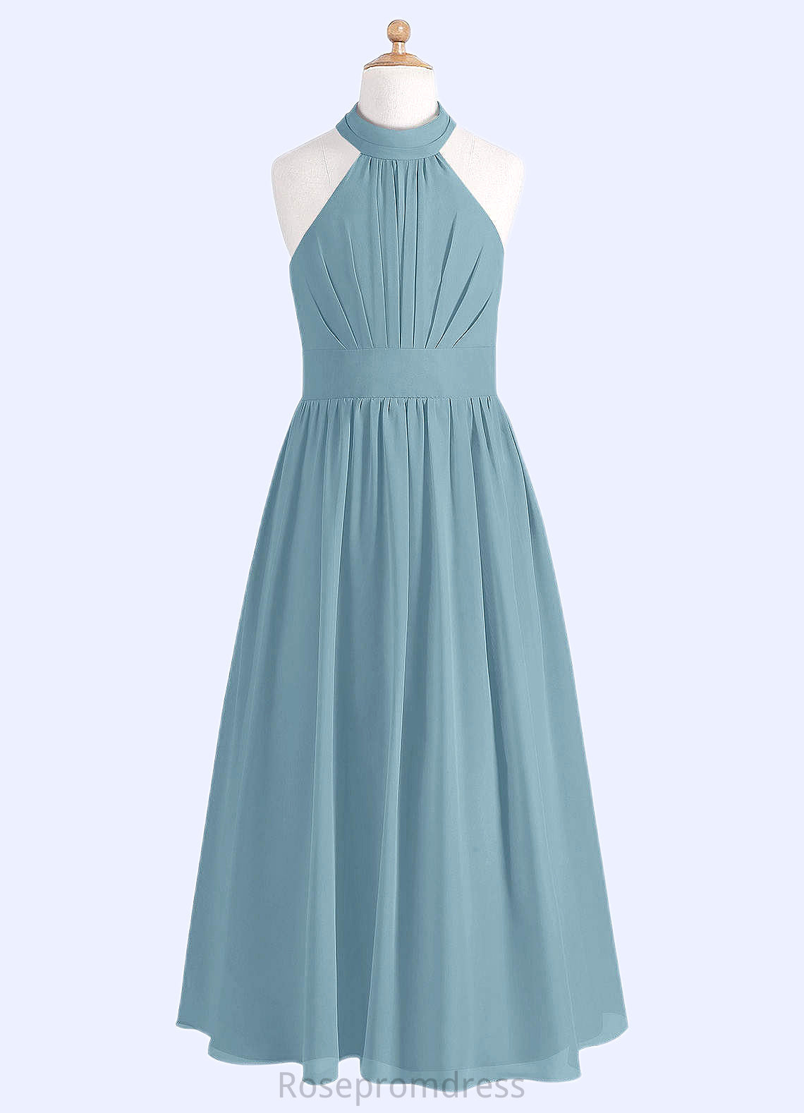 Leyla A-Line Pleated Chiffon Floor-Length Junior Bridesmaid Dress SRSP0019988