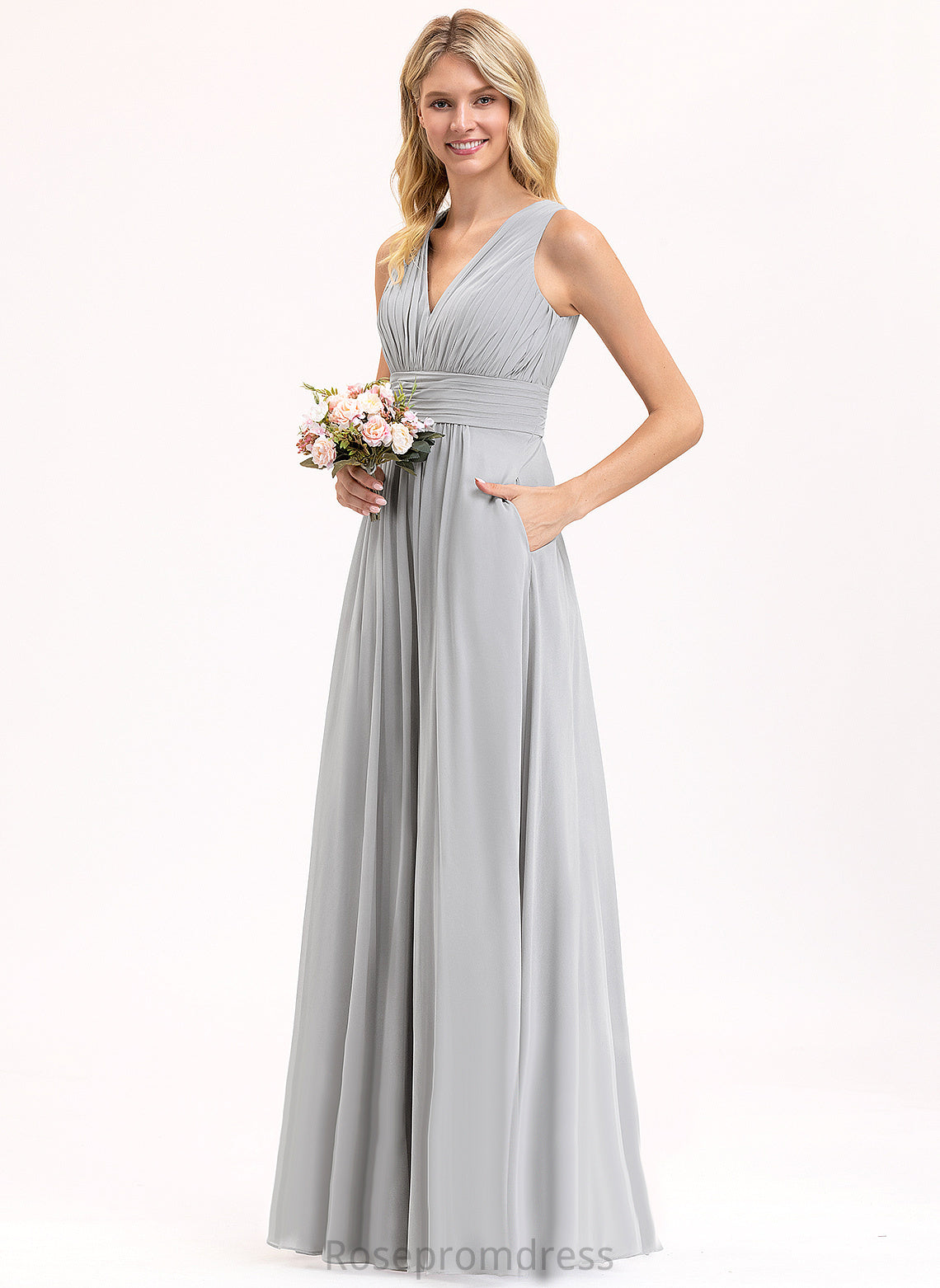 V-Neck Floor-Length Embellishment Silhouette Length Neckline Fabric A-line Ida Sleeveless Floor Length A-Line/Princess Bridesmaid Dresses