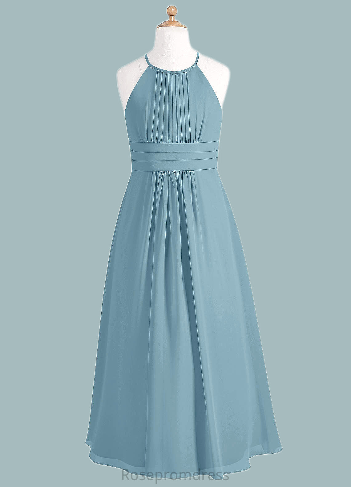 Paisley A-Line Pleated Chiffon Floor-Length Junior Bridesmaid Dress SRSP0019998