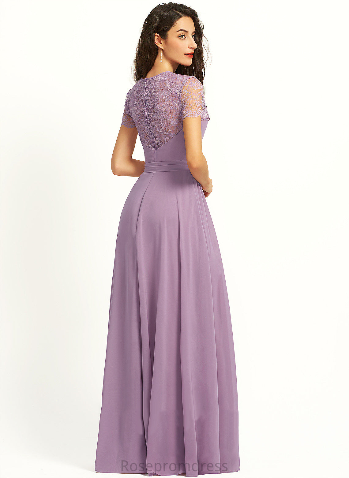 Lace Silhouette Straps Floor-Length Length ScoopNeck Neckline Fabric A-Line Alondra Empire Waist Sleeveless Bridesmaid Dresses