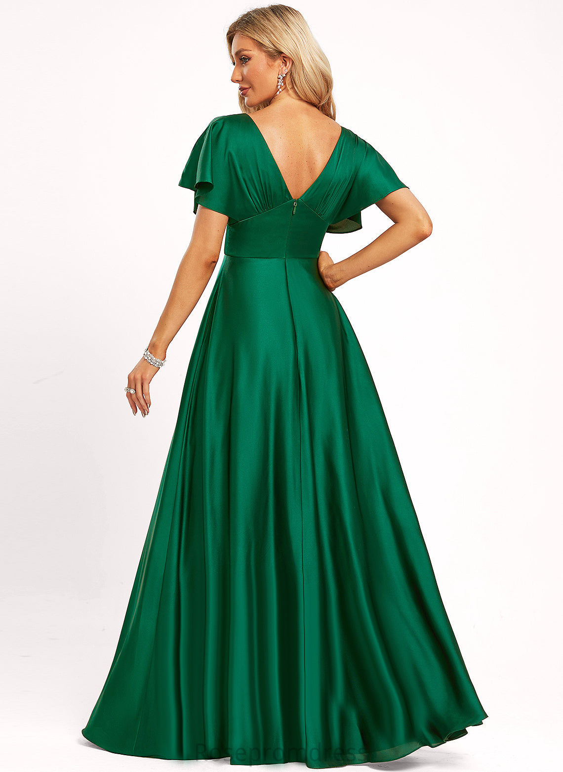 V-Neck Floor-Length Neckline Length Silhouette Straps&Sleeves ShortSleeves A-line FullyLined Elliana Bridesmaid Dresses