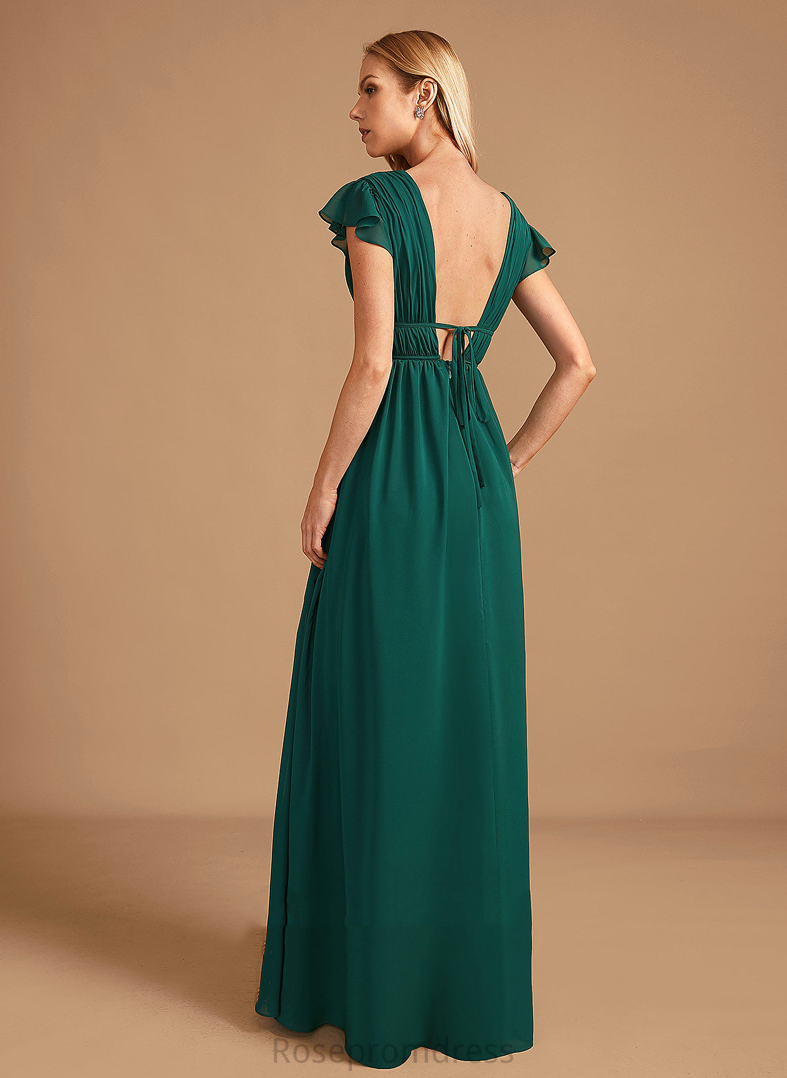 A-Line Neckline Length Silhouette Fabric Floor-Length Embellishment SplitFront V-neck Izabella Sleeveless Natural Waist Bridesmaid Dresses