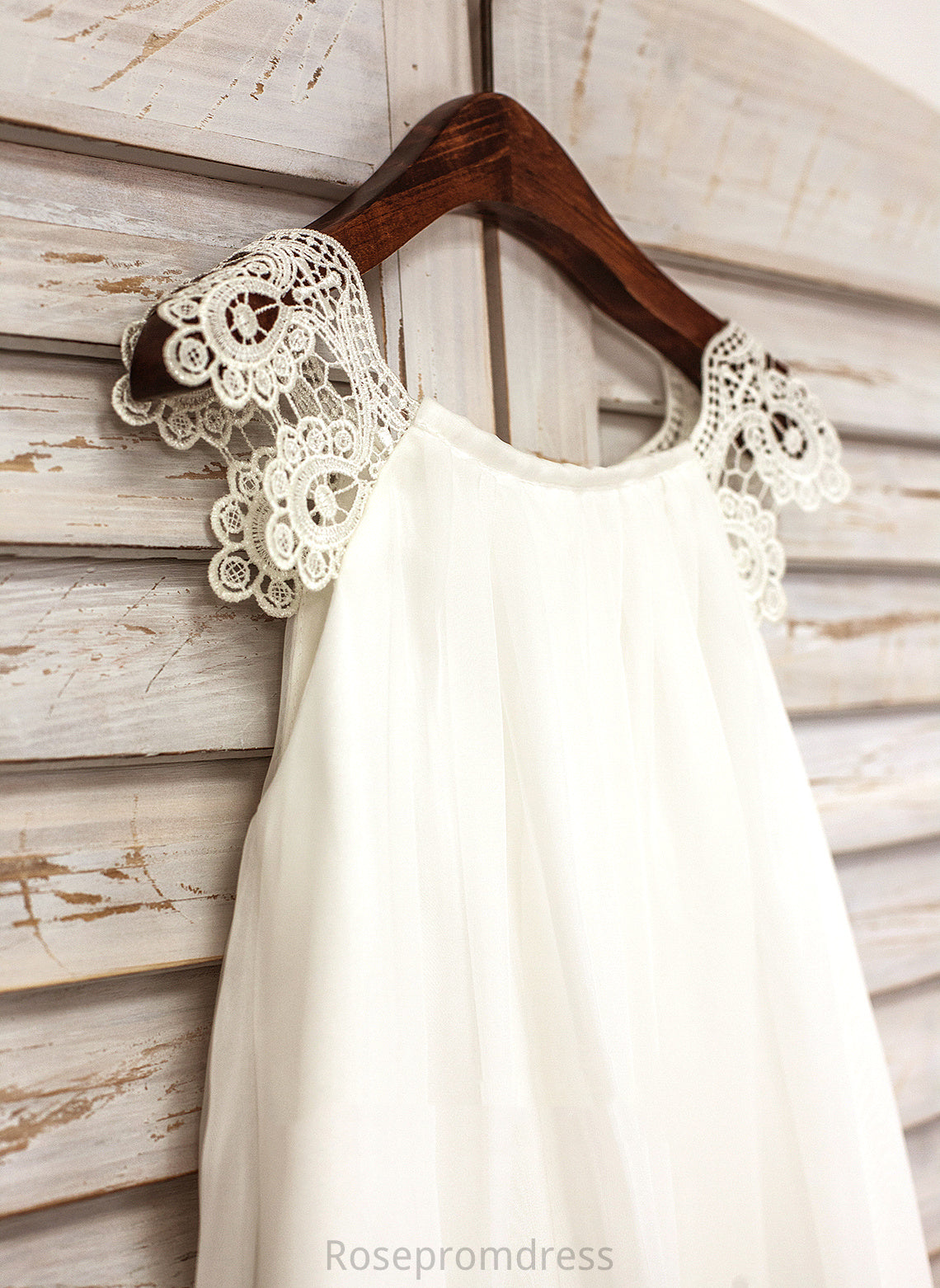 Neck Flower Knee-length A-Line Girl Dress Chiffon Sleeveless Lace Emily With Flower Girl Dresses Scoop -