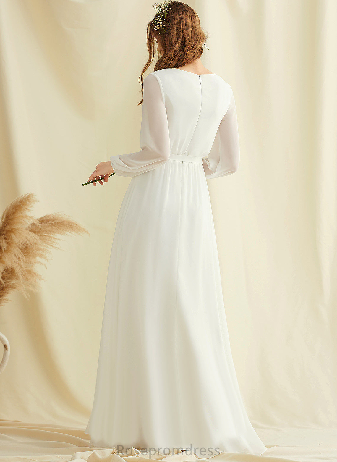 Wedding Dresses Talia A-Line V-neck Chiffon Wedding Dress Floor-Length