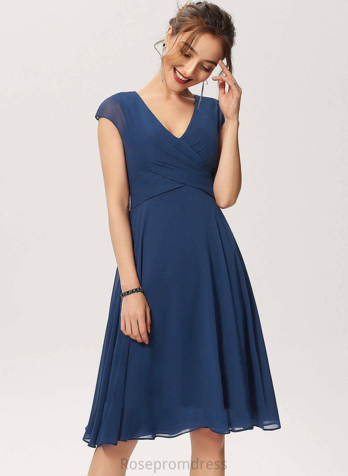 Elsie Formal Dresses A-line V-Neck Dresses Chiffon