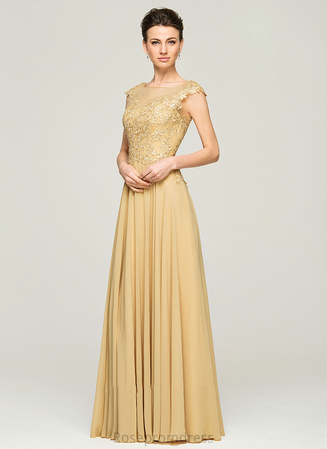 Sequins Shaylee Beading Floor-Length Bride Dress Mother of the Bride Dresses Scoop With the of Mother Chiffon A-Line Neck Lace