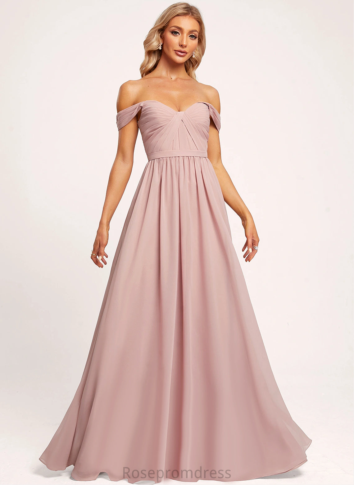 V-Neck Floor-Length Straps&Sleeves Fabric Length OfftheShoulder A-line Silhouette Neckline Suzanne Bridesmaid Dresses