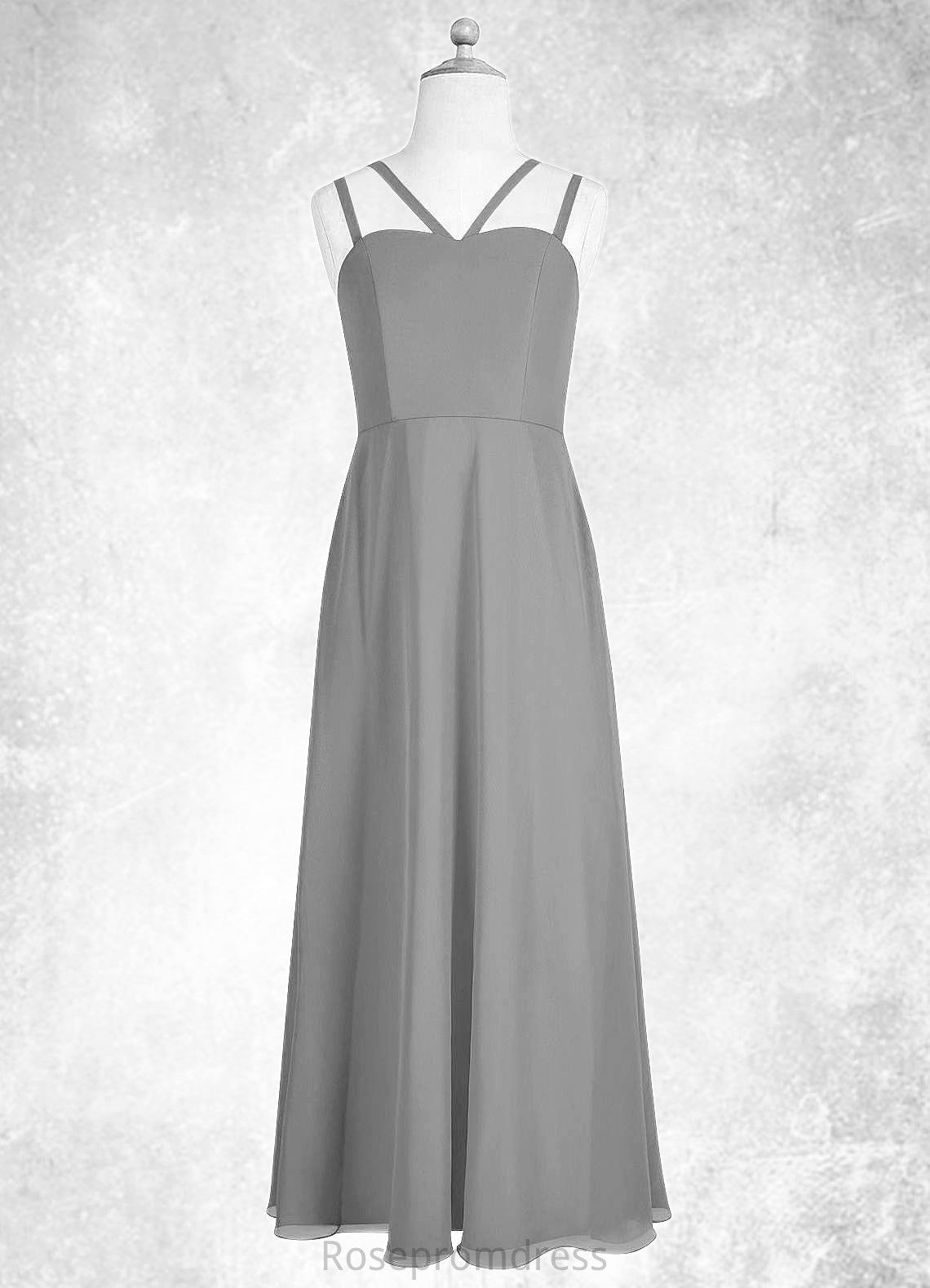 Savannah A-Line Sweetheart Neckline Chiffon Floor-Length Junior Bridesmaid Dress SRSP0020006