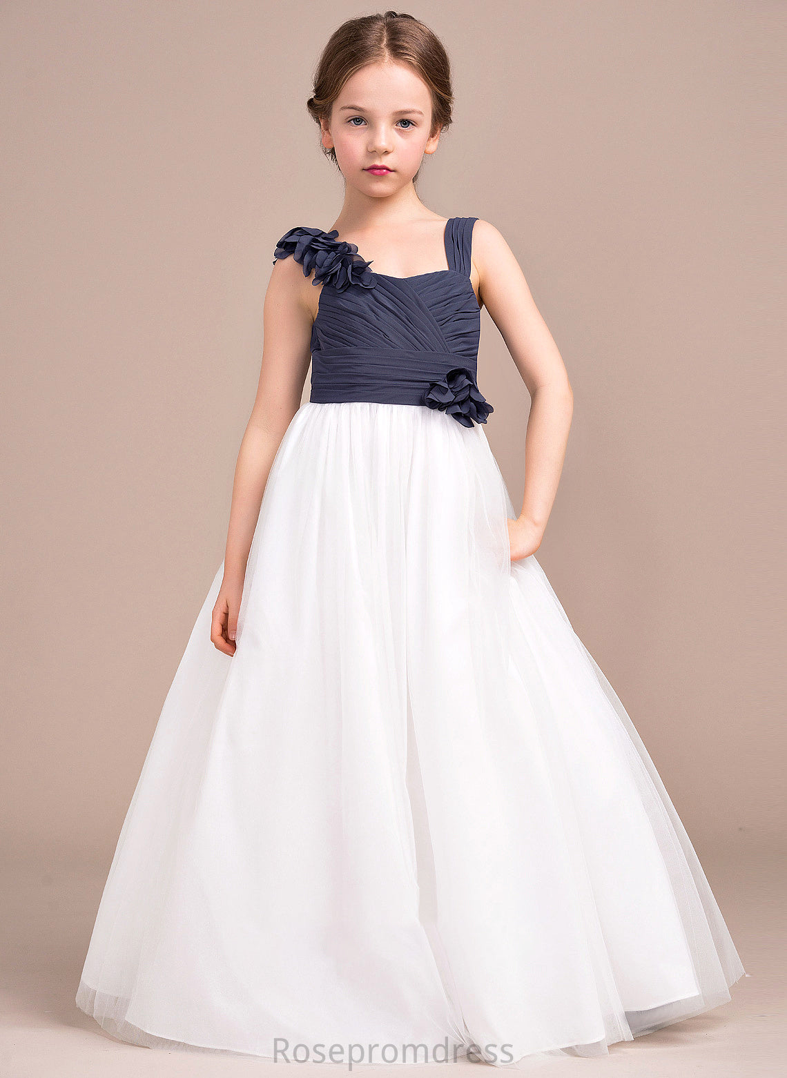 Tulle With Flower(s) Chiffon Junior Bridesmaid Dresses Jada A-Line Sweetheart Ruffle Floor-Length