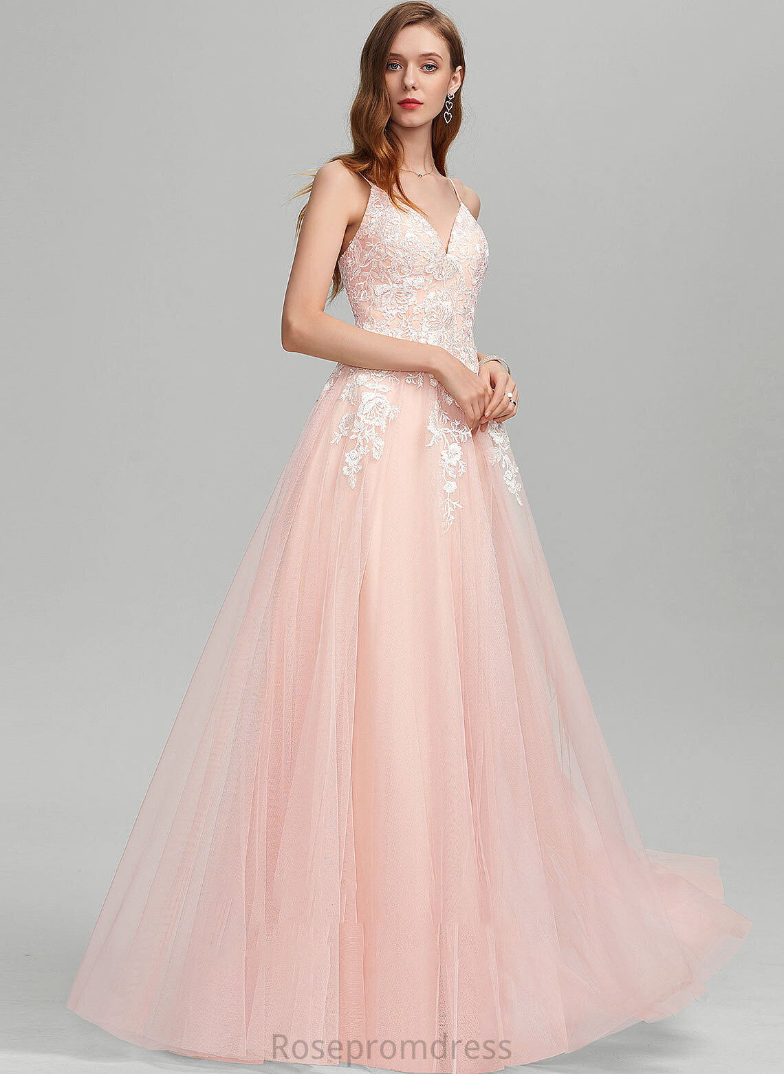 Floor-Length Sequins With Tulle Victoria Sweetheart Ball-Gown/Princess Prom Dresses