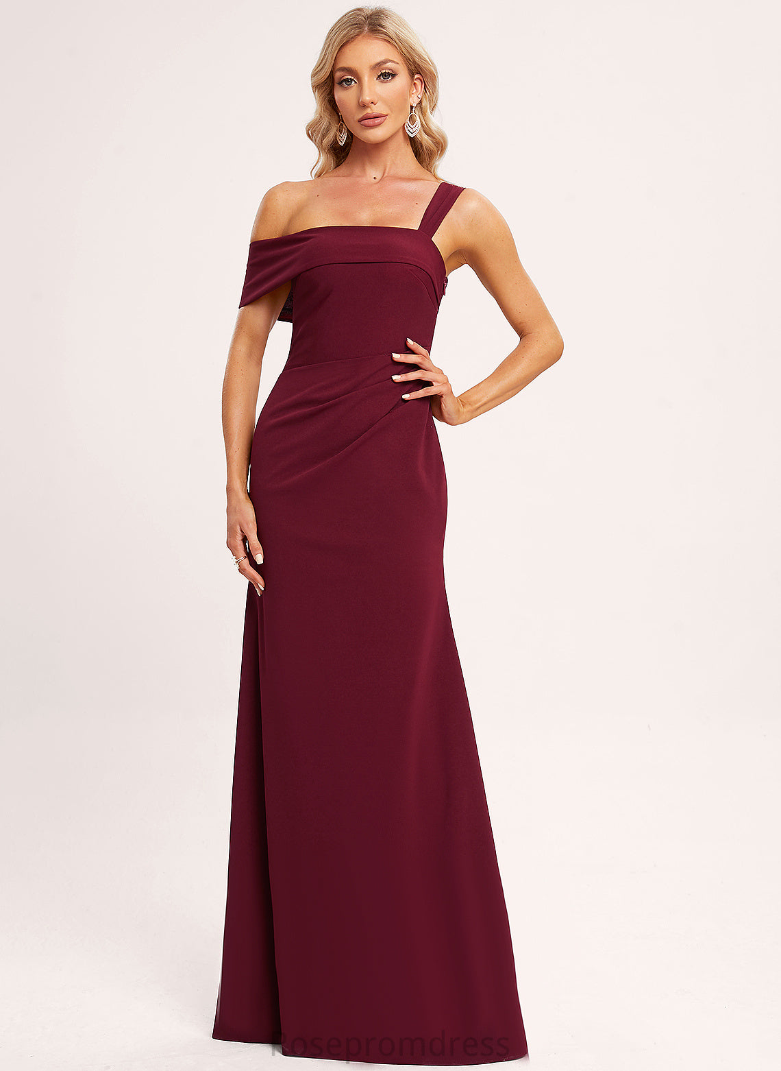 Asymmetrical BackStyle Floor-Length Neckline OneShoulder Length StretchCrepe Straps&Sleeves Fabric Sleeveless Beatrice A-Line/Princess Bridesmaid Dresses