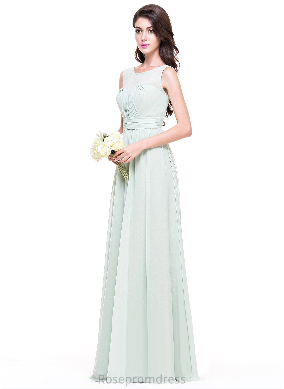 Scoop Fabric Length A-line Straps&Sleeves Floor-Length Neckline Silhouette Claire Straps A-Line/Princess Natural Waist Bridesmaid Dresses