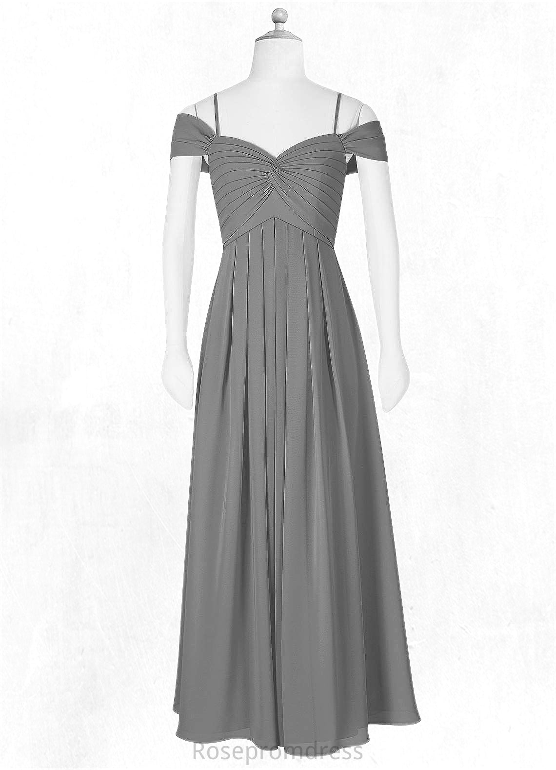 Kaila A-Line Off the Shoulder Chiffon Floor-Length Junior Bridesmaid Dress SRSP0019996