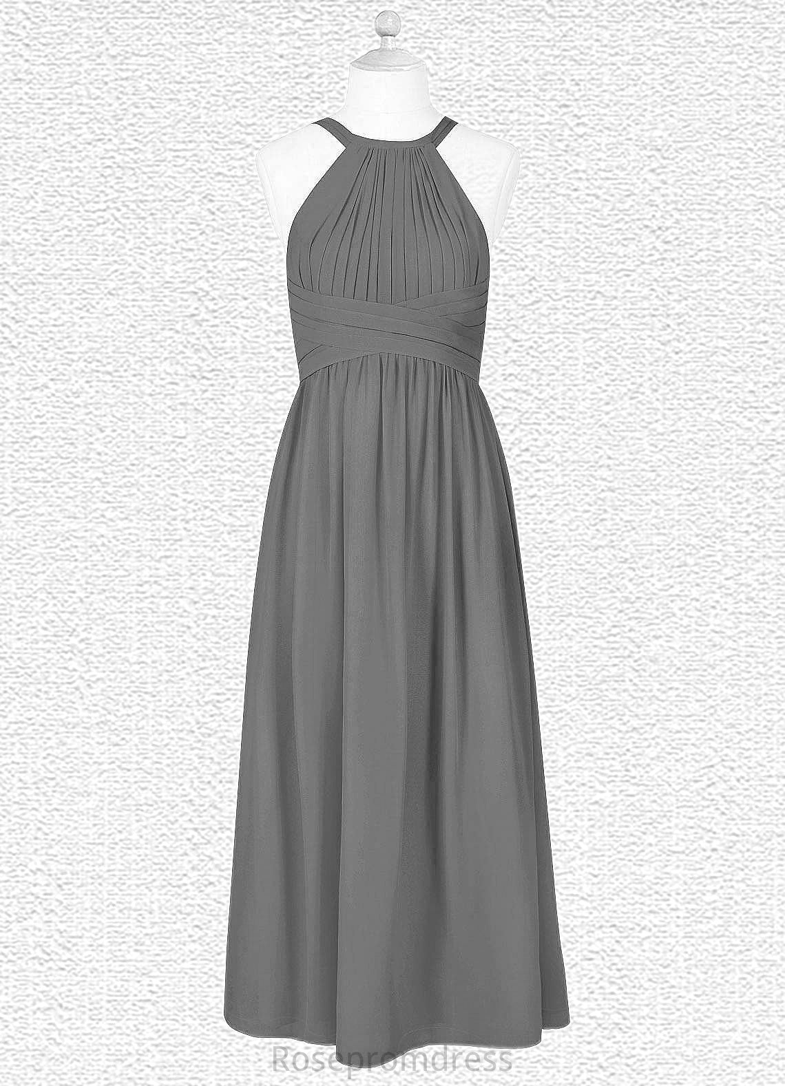 Audrey A-Line Pleated Chiffon Floor-Length Junior Bridesmaid Dress SRSP0019976