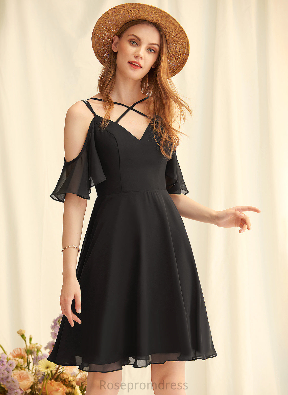 V-Neck Winifred A-line Dresses Chiffon Formal Dresses