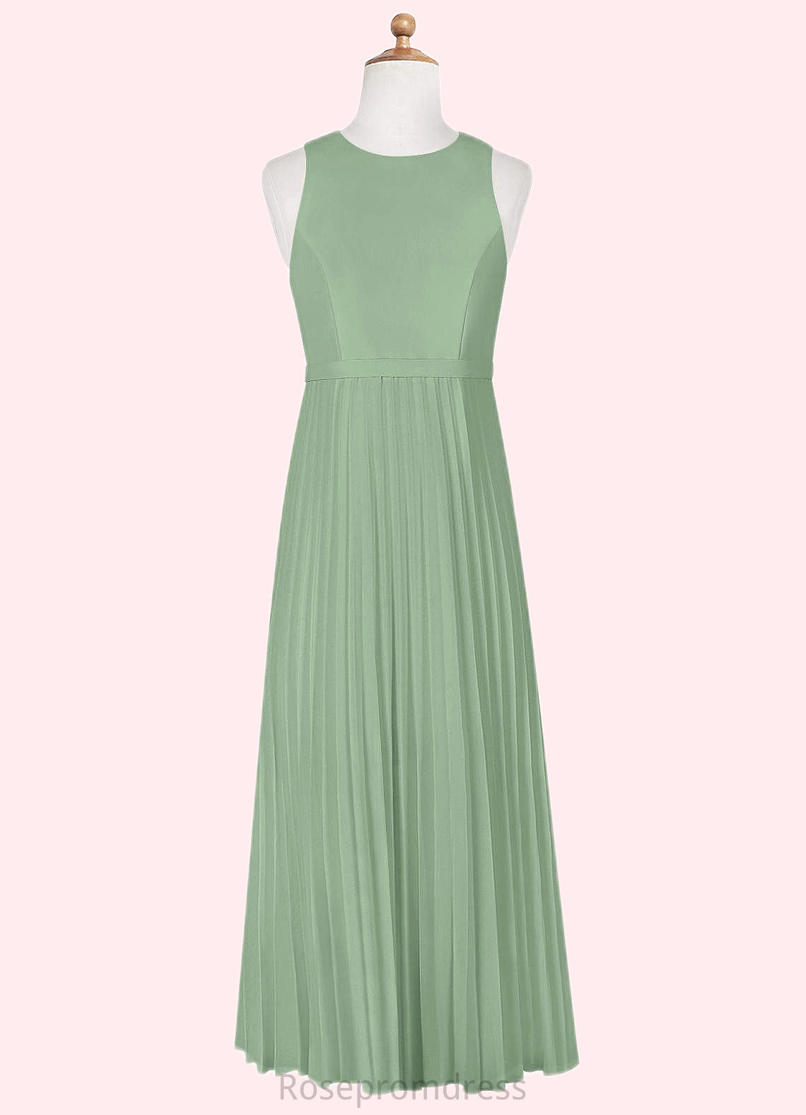 Isabella A-Line Pleated Chiffon Floor-Length Junior Bridesmaid Dress SRSP0019982