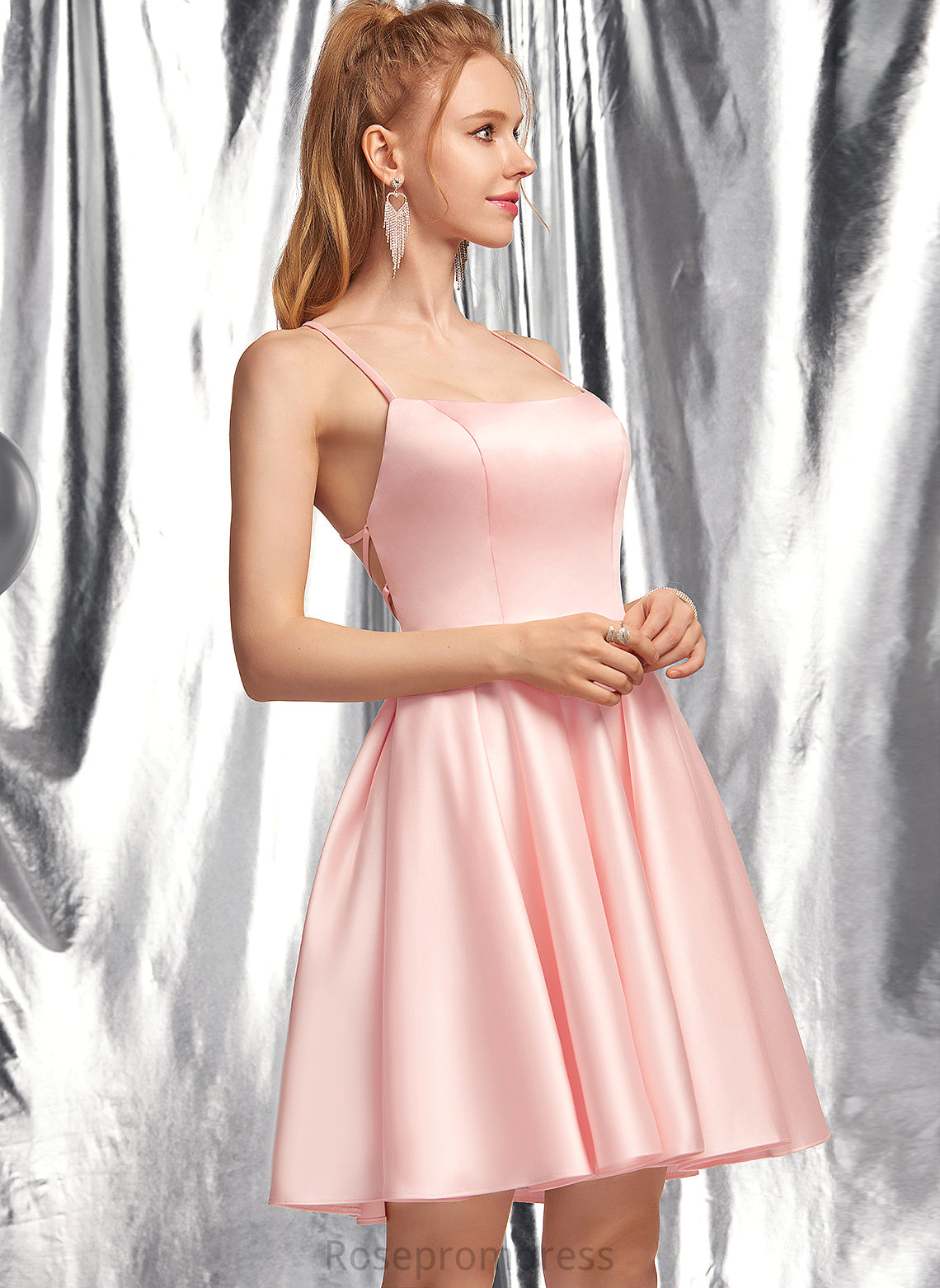 Satin Square Jazmyn Prom Dresses Short/Mini A-Line