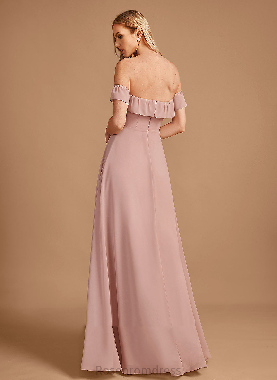 Fabric Neckline Length Ruffle Silhouette A-Line Off-the-Shoulder Floor-Length Embellishment Juliet Spaghetti Staps Floor Length Bridesmaid Dresses