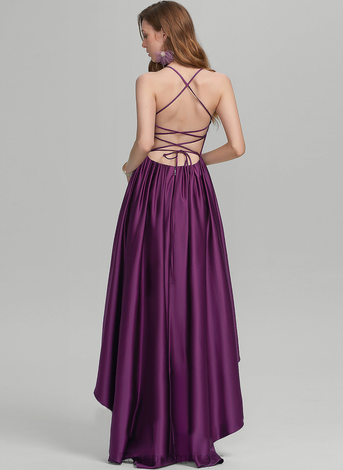 Square Alannah Ball-Gown/Princess Asymmetrical Satin Prom Dresses