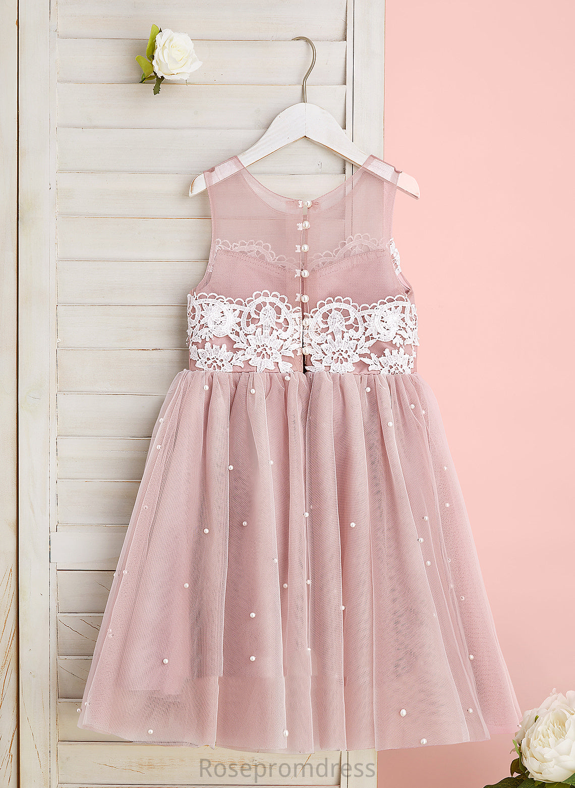 Flower Girl Dresses Girl Sleeveless Scoop - Dress Armani With Neck Tulle A-Line Lace/Beading Flower Knee-length