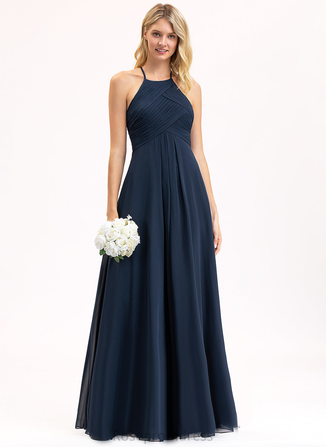 Pleated Fabric Silhouette Length Floor-Length Neckline Embellishment Scoop A-Line Rory Bridesmaid Dresses