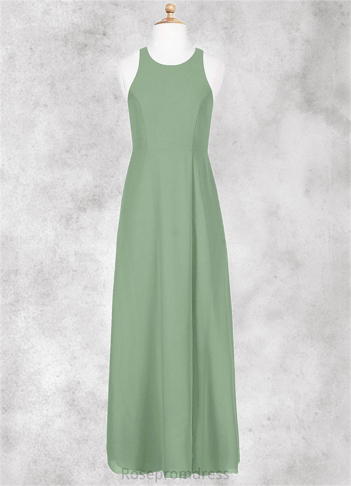 Penelope A-Line Bow Chiffon Floor-Length Junior Bridesmaid Dress SRSP0020013